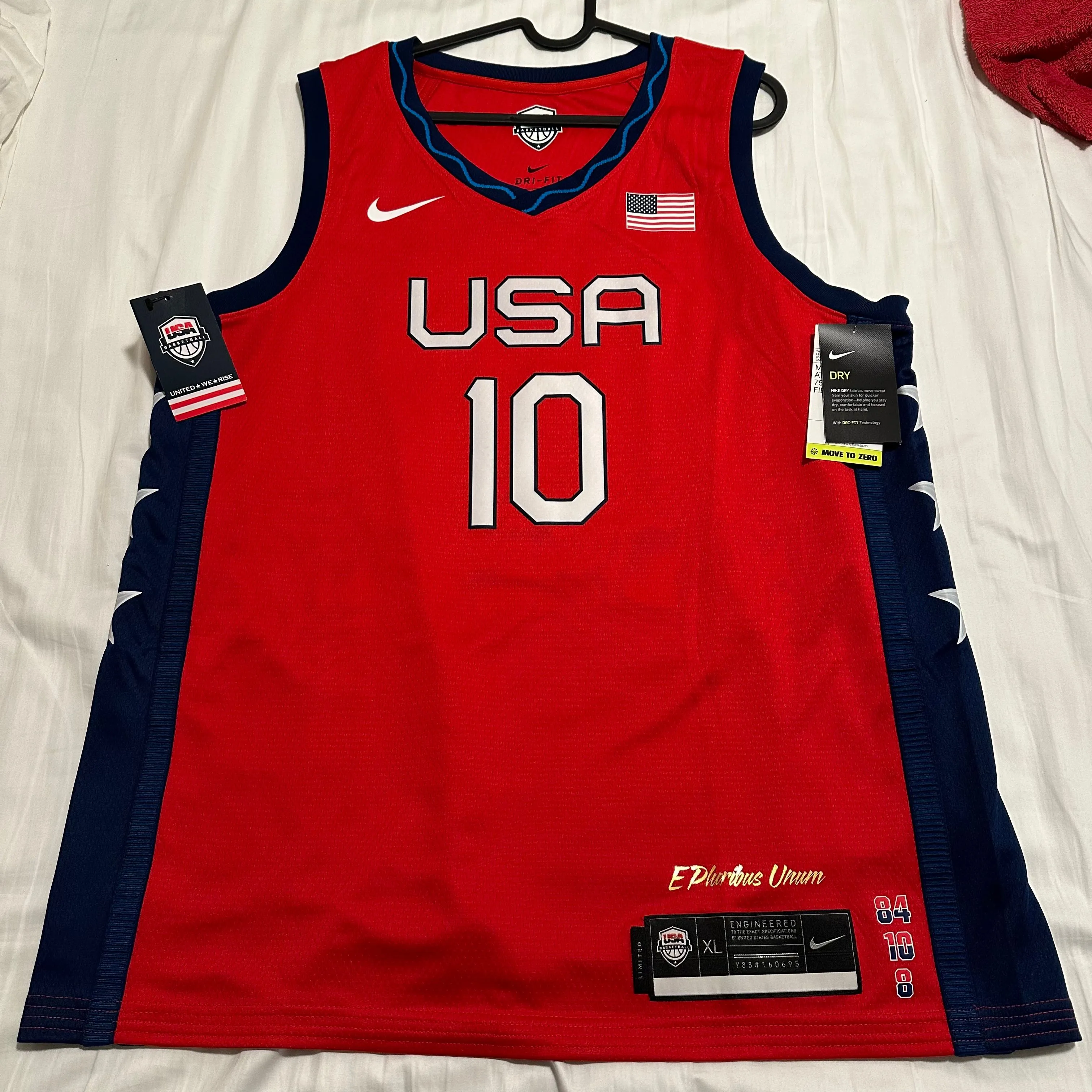 Product image for NWT Nike Team USA Breanna Stewart Road Red Jersey CZ0731-615 Womens XL
