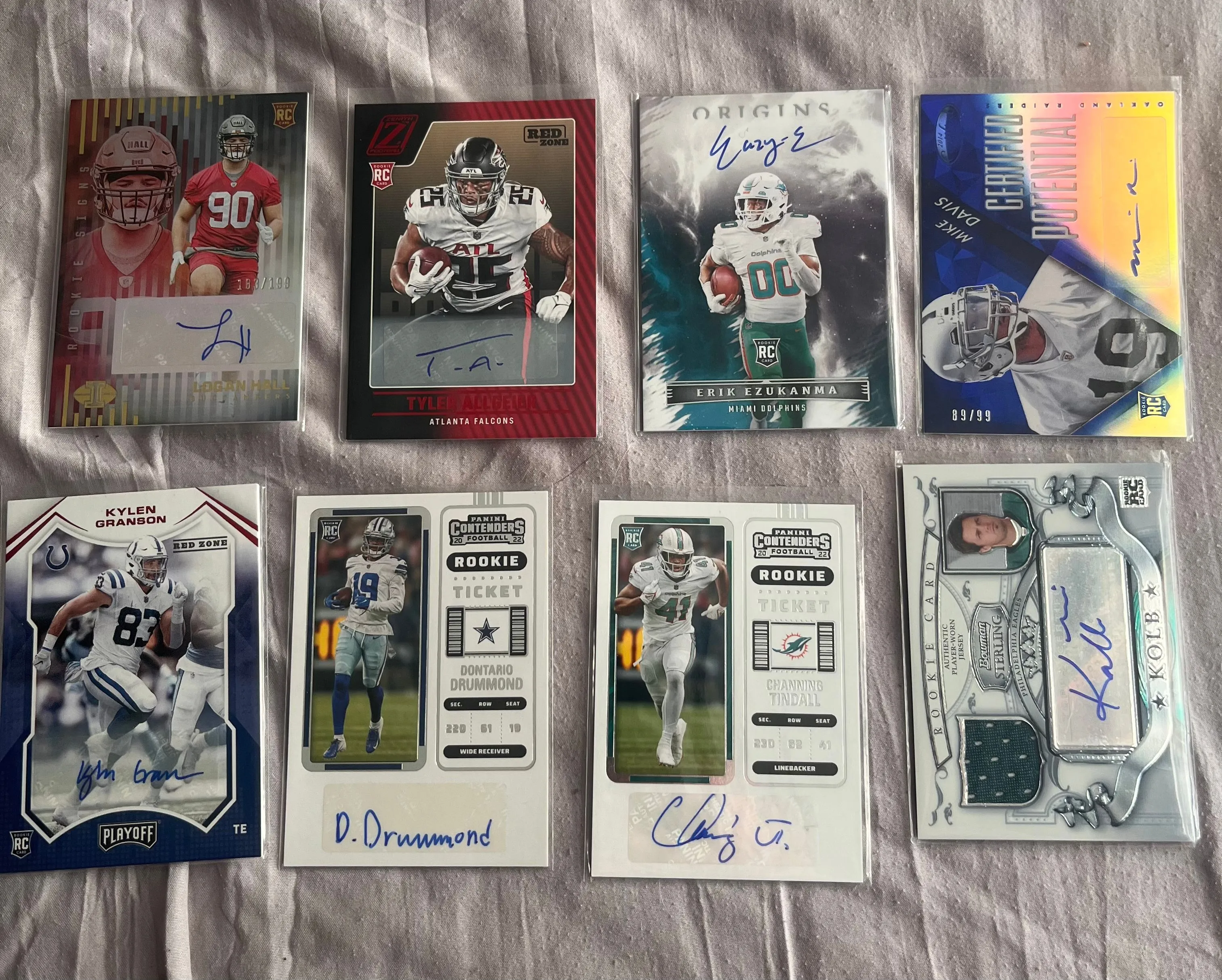 Product image for NFL RC Auto 8 Card Lot
