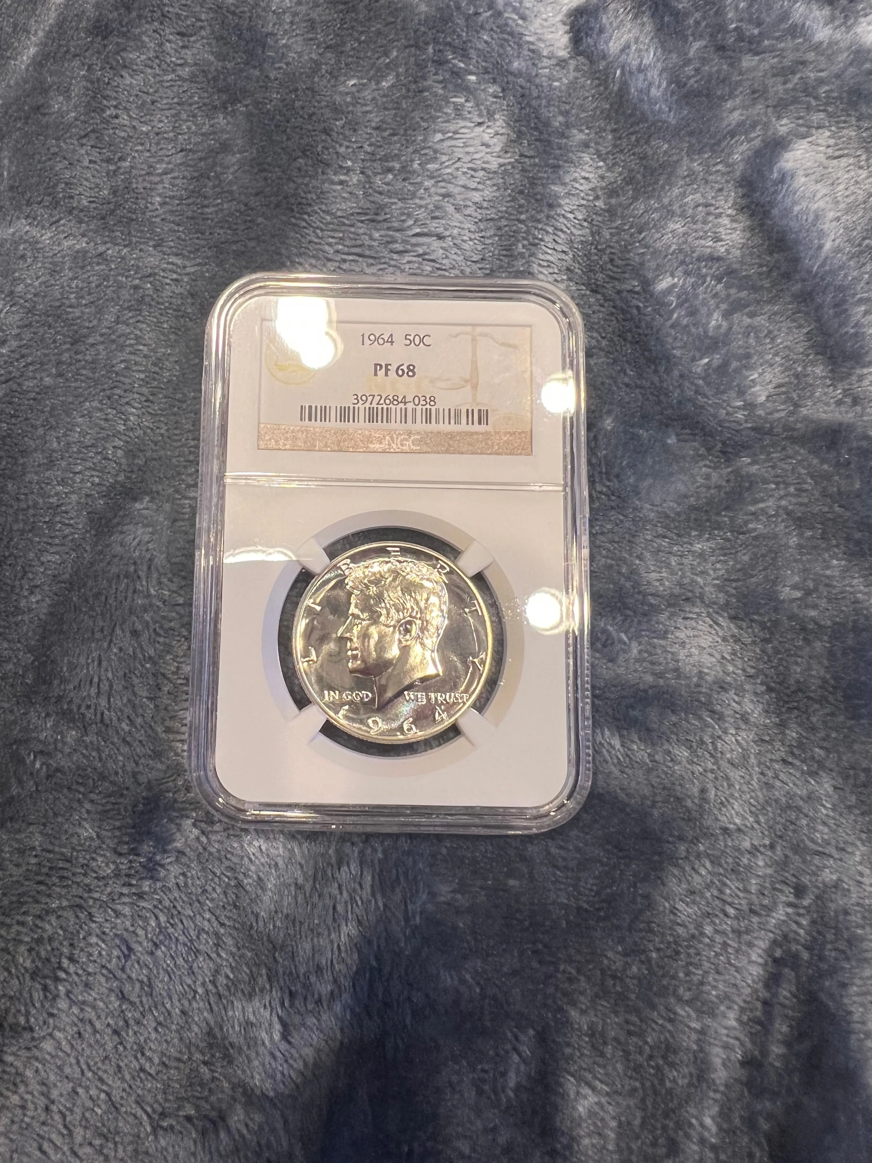 Product image for 1964 PF68 NGC Kennedy Half 90% silver