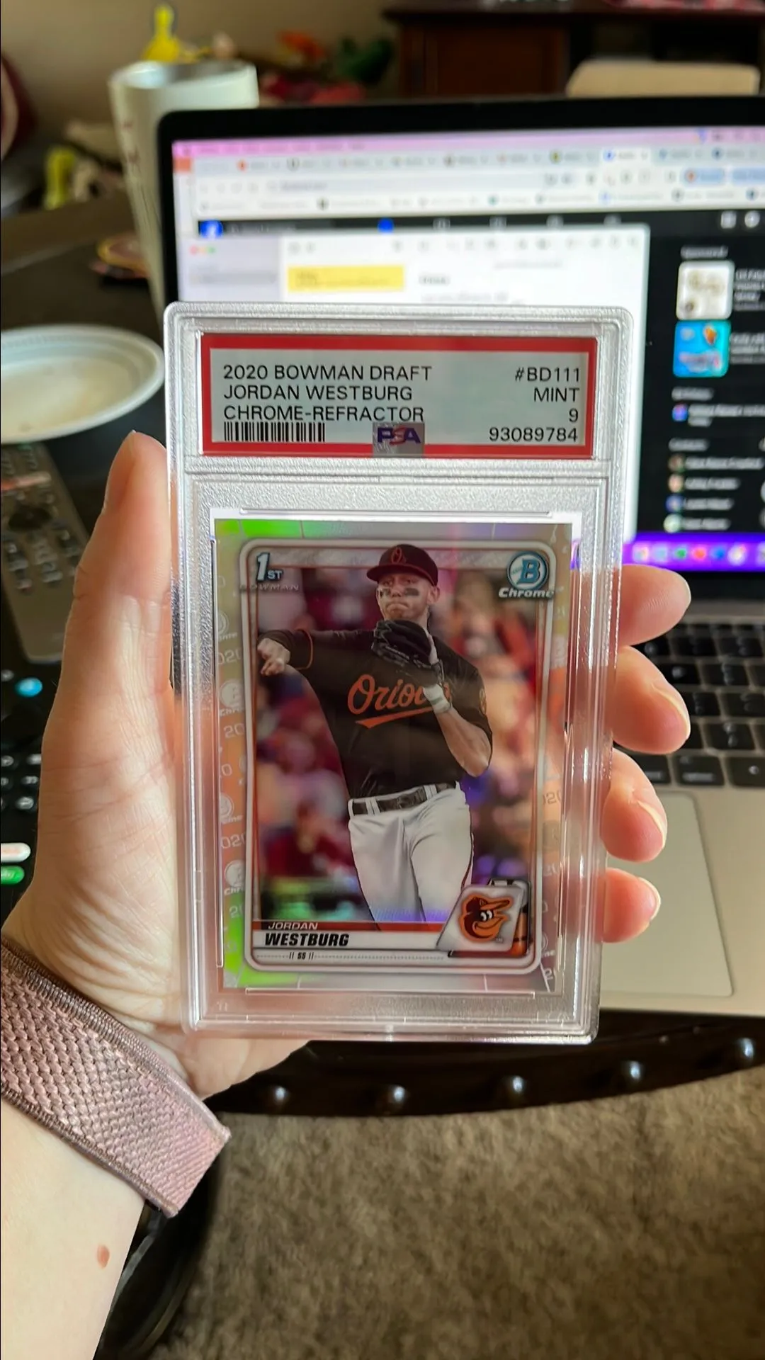 Product image for 2020 Bowman Draft Jordan Westburg BD111 Chrome-Refractor PSA MINT 9