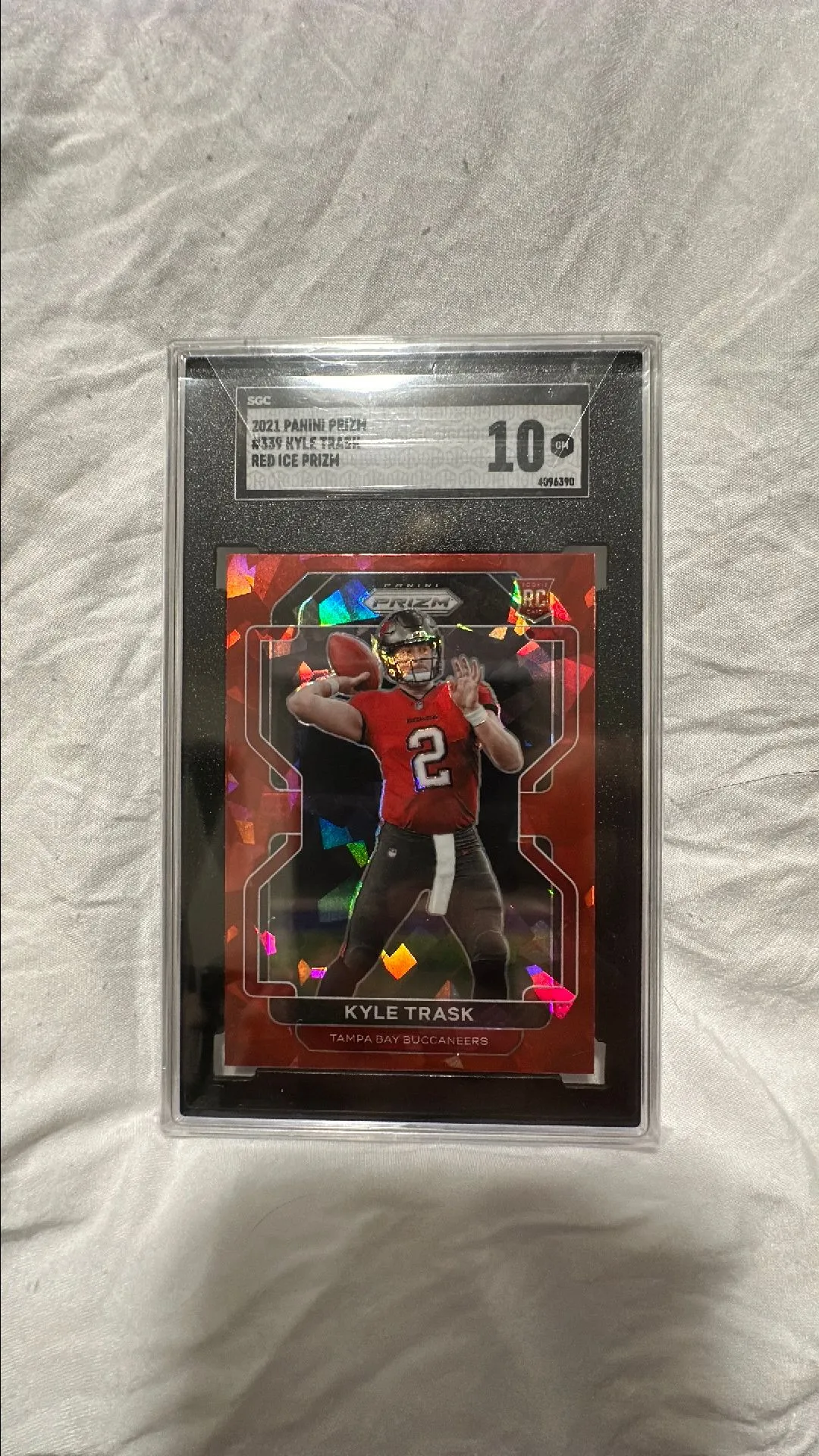 Product image for 2021 Panini Prizm Kyle Trask SGC Red Ice Prizm 10