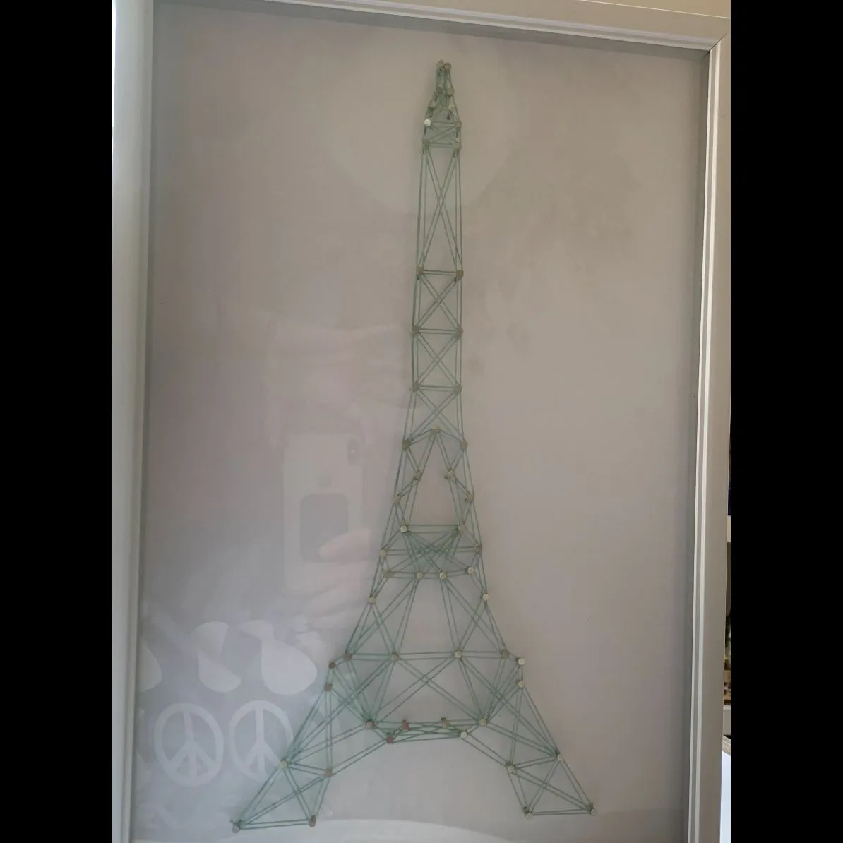 Product image for 1205 Eiffel Tower String Art Paris Turquoise Frame 18”h 12”w