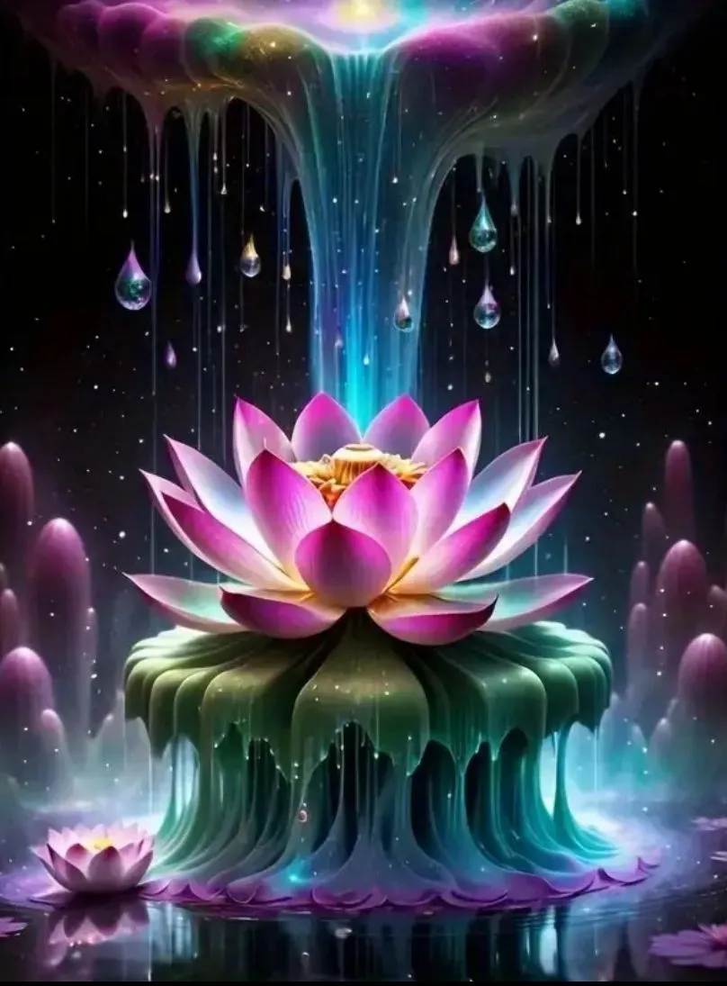 Product image for #1028 Lotus Flower 30cm X 30cm Diamond Painting Art Kit
