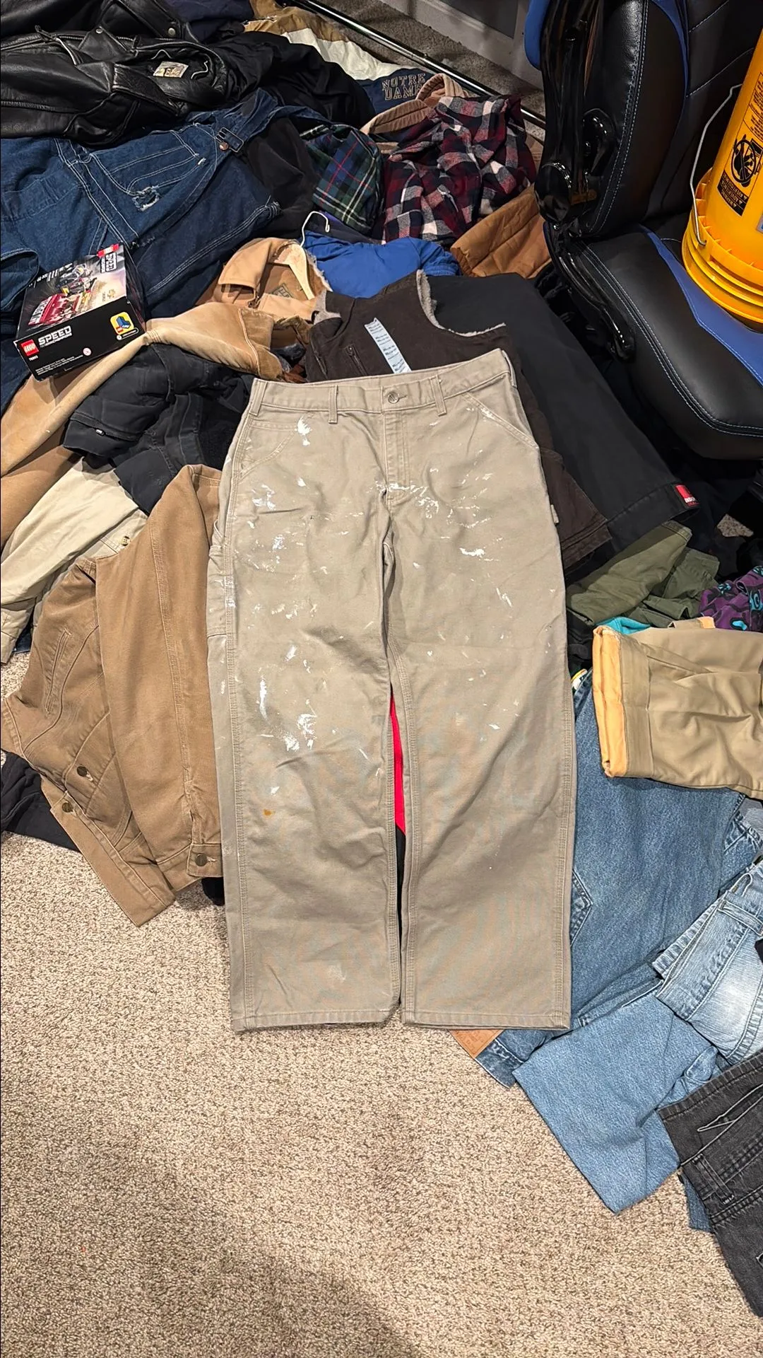 Product image for Tan canvas Carhartt carpenter pants 32x30
