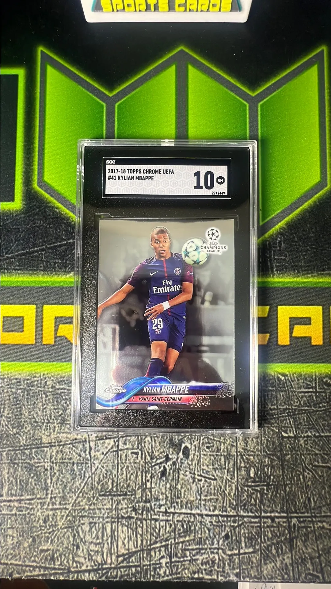 Product image for 2017-18 Topps Chrome UEFA Kylian Mbappe Rookie RC PSG France