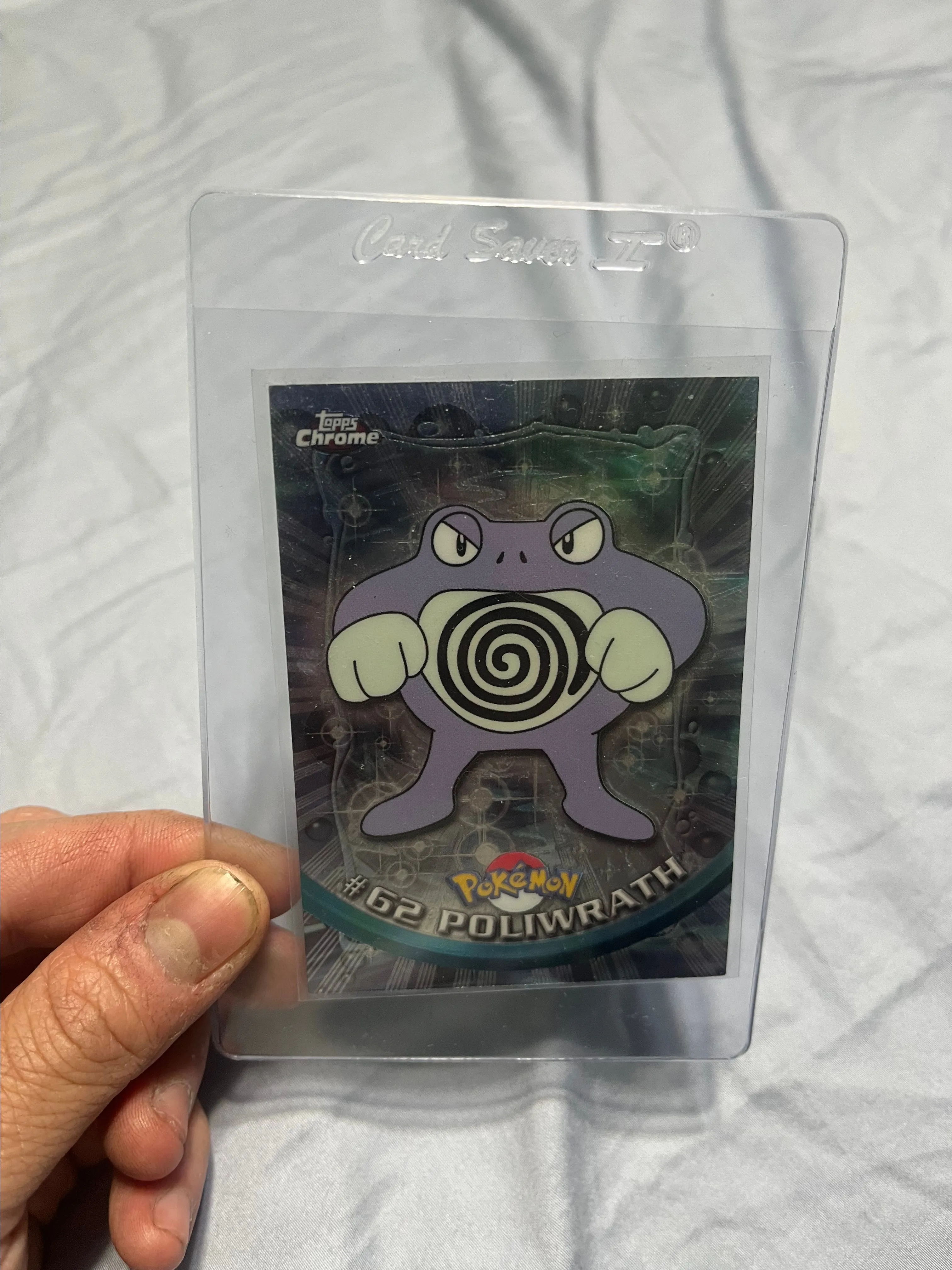 Product image for Topps chrome poliwhirl holographic card