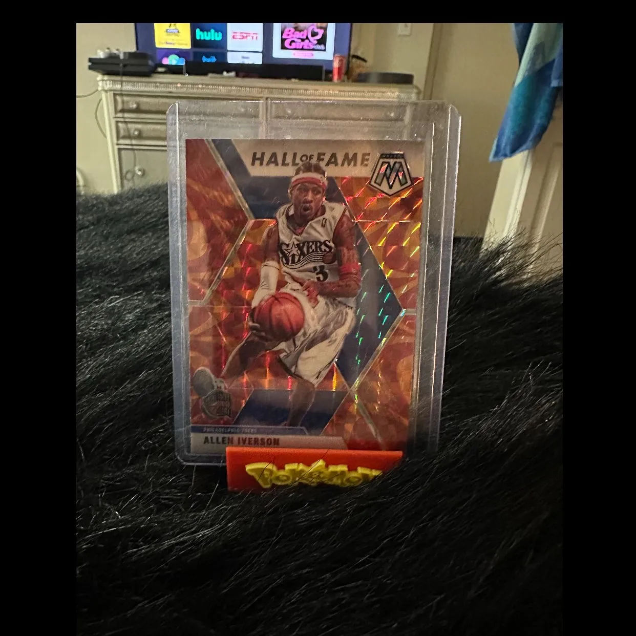 Product image for Allen Iverson #287 ORANGE mosaic HALL of FAME 2019