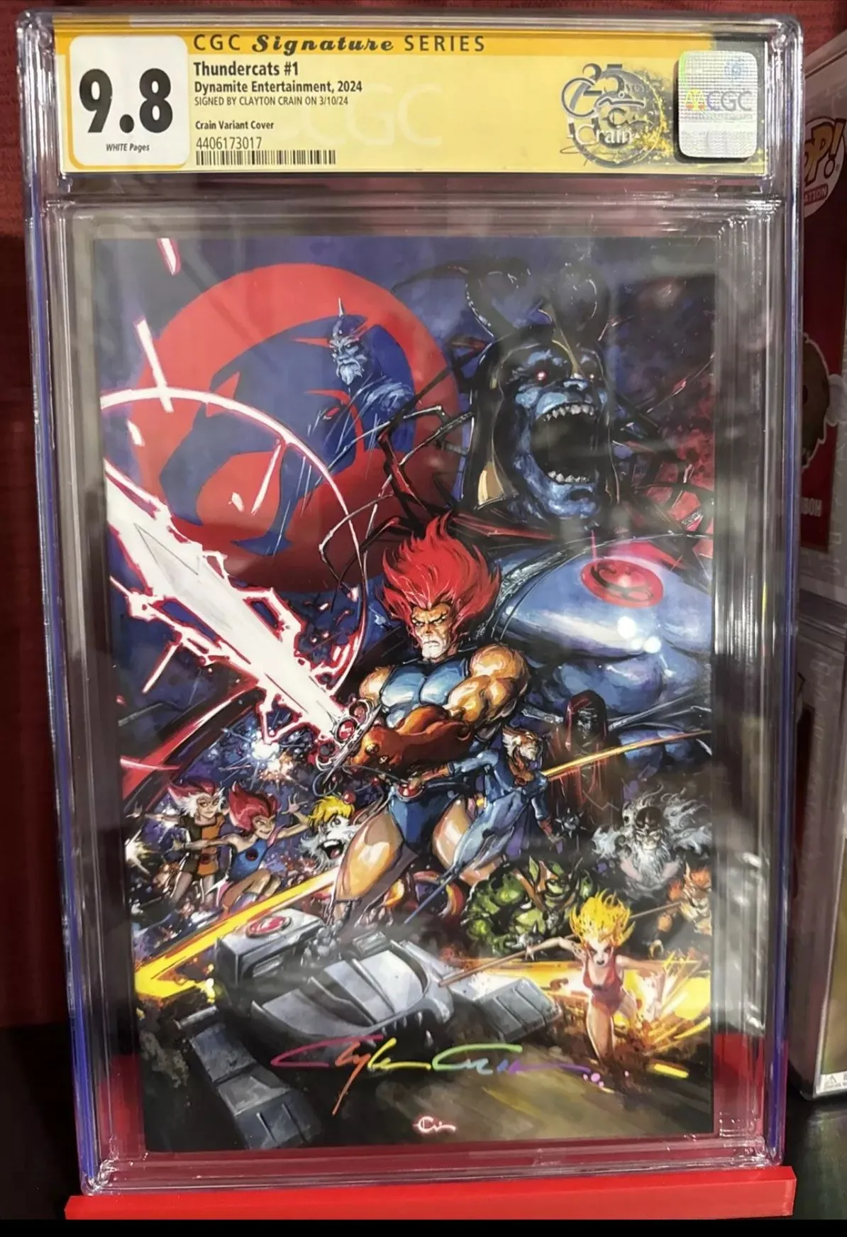 Product image for Thundercats 1 Clayton Crain Virgin CGC 9.8 Ltd 333 Copies.
