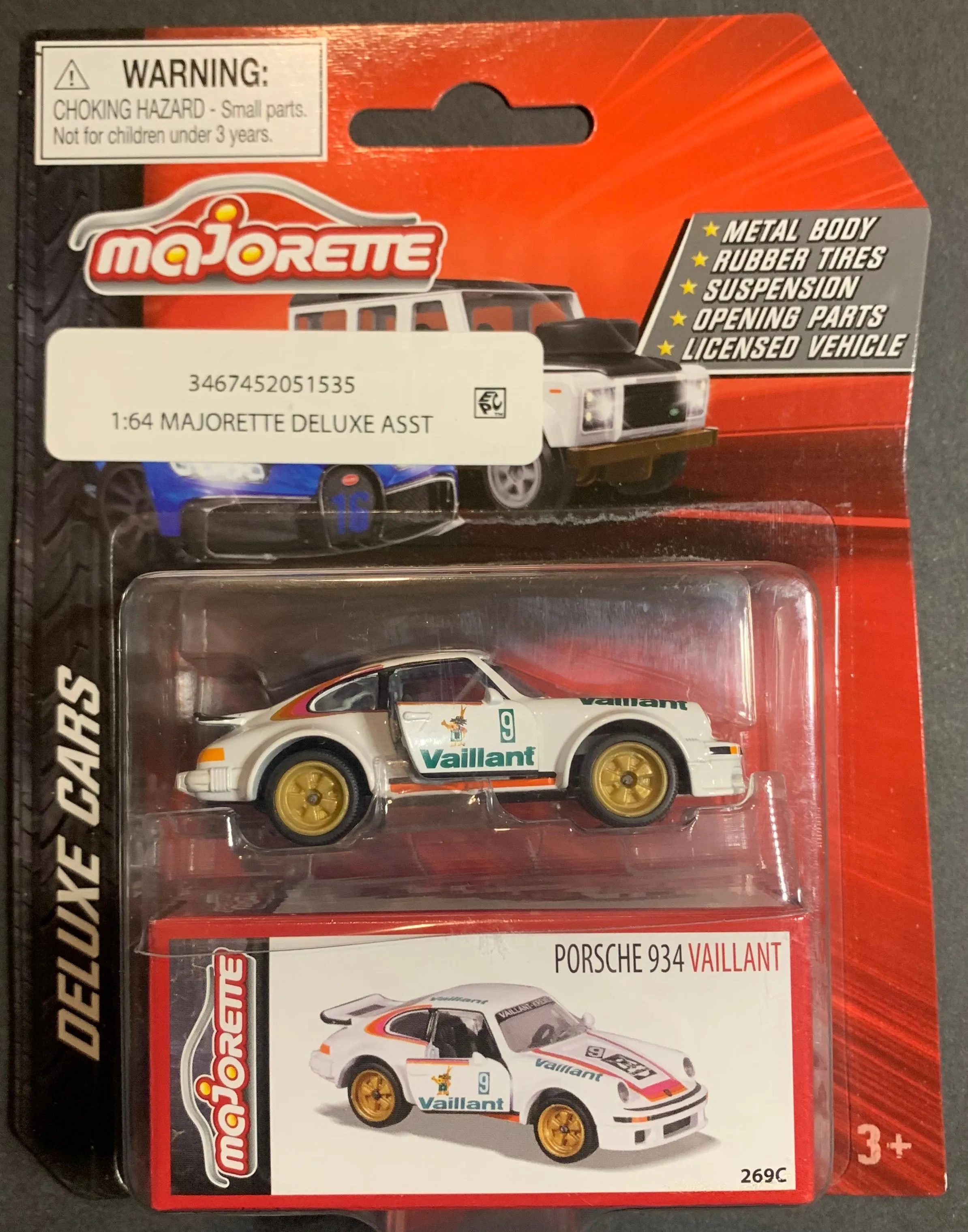 Product image for ***HTF*** Majorette Deluxe Cars Porsche 934 Vaillant 1/64