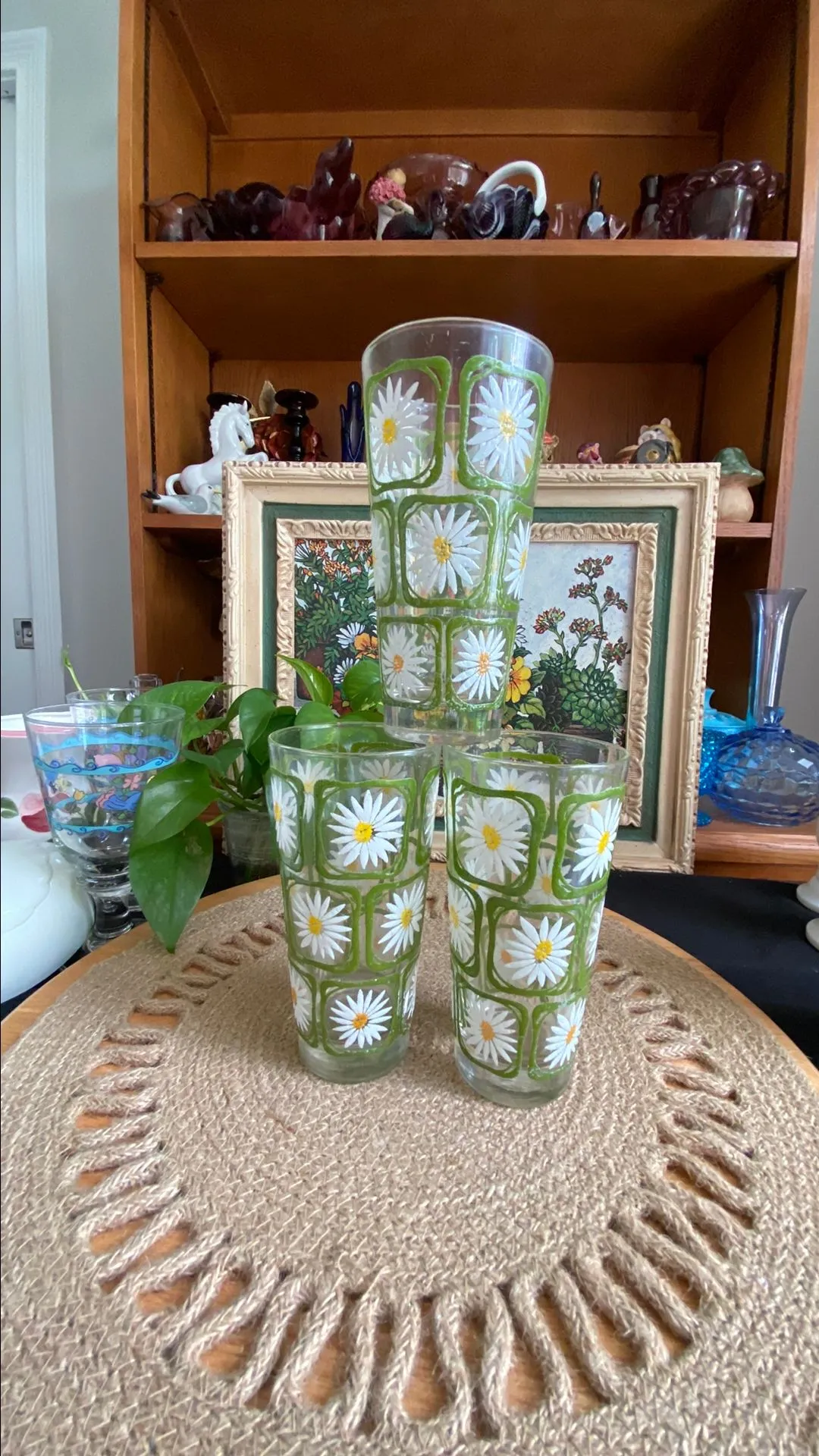 Product image for Vintage Libby Daisy Tall Glasses (Set of 3)