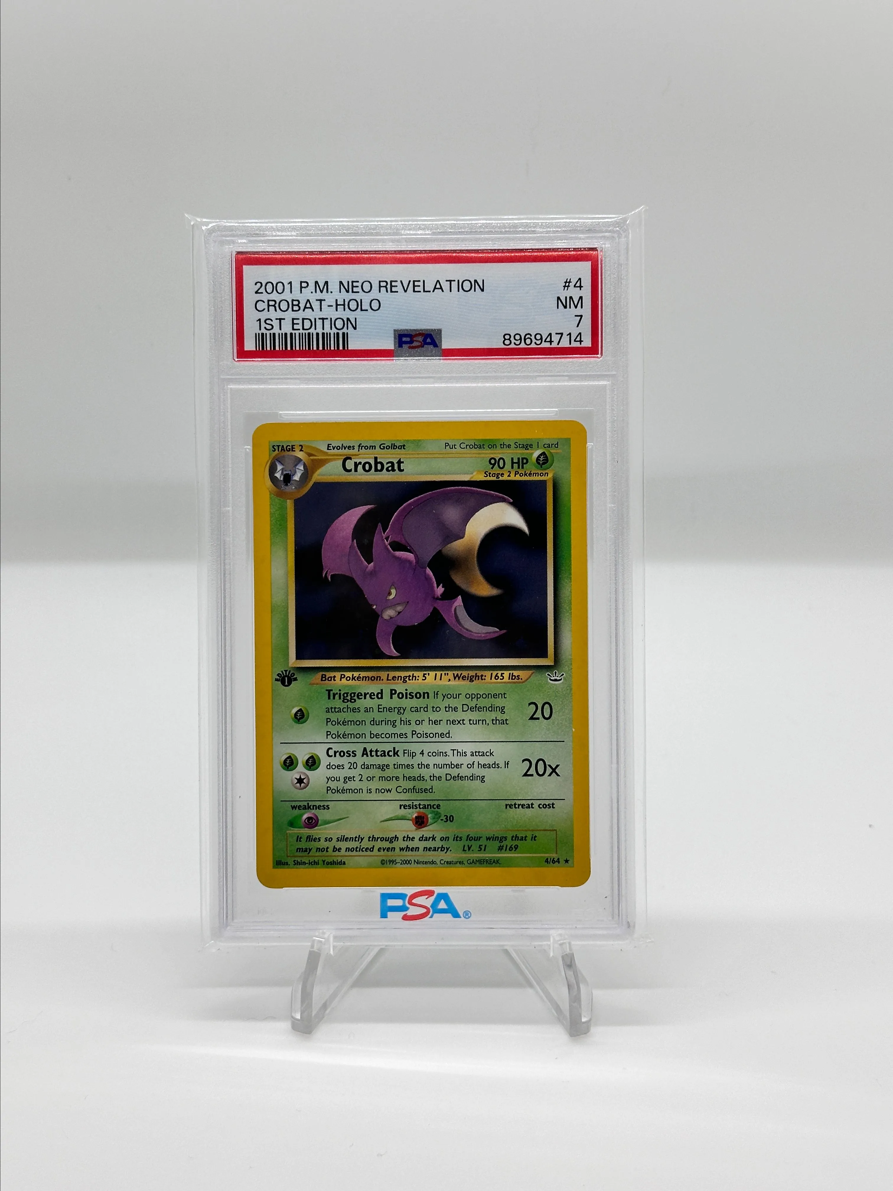 Product image for Crobat Holo 1st Edition Neo Revelation PSA 7