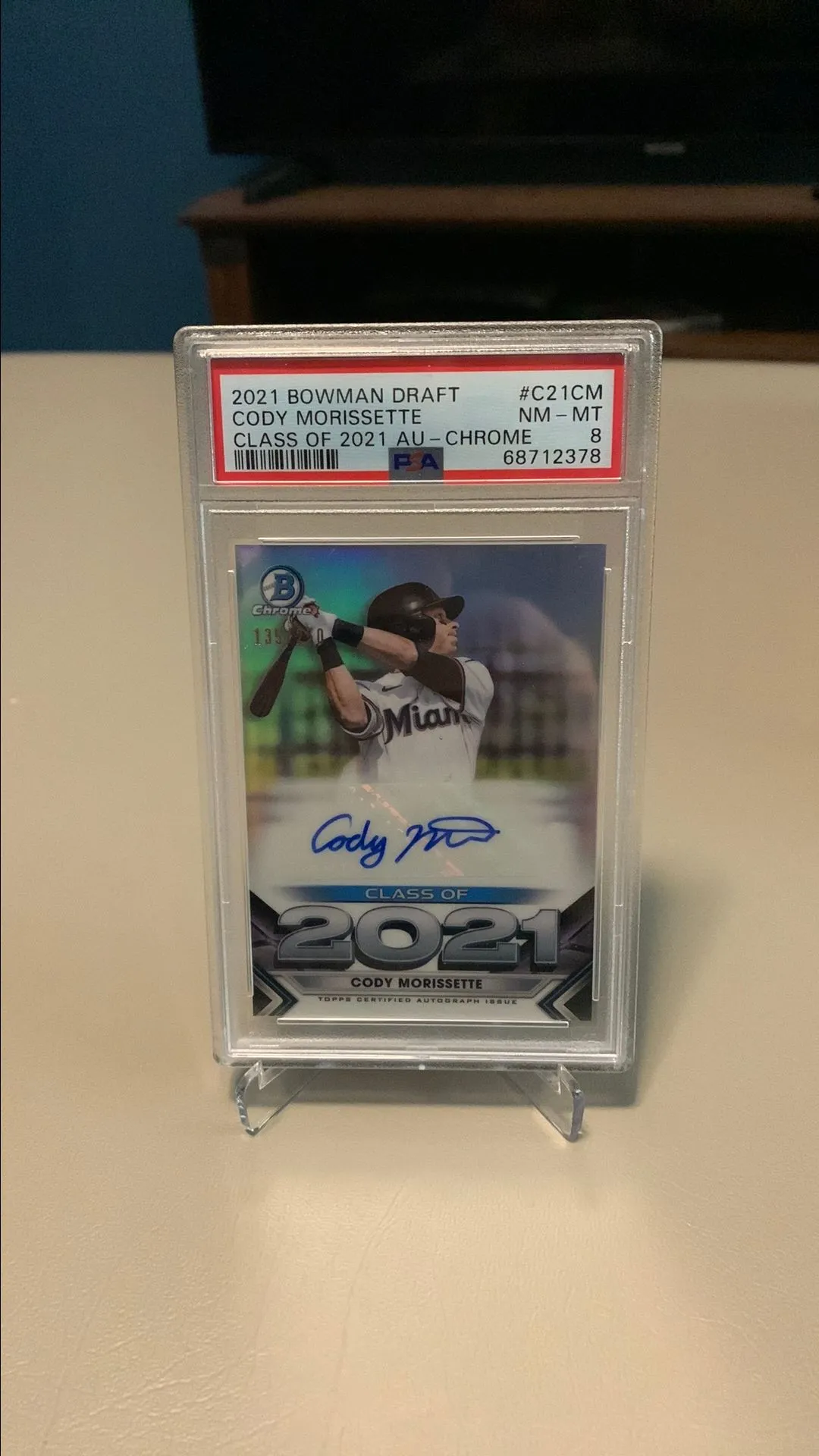 Product image for Cody Morissette Auto /250 Bowman Draft PSA 8