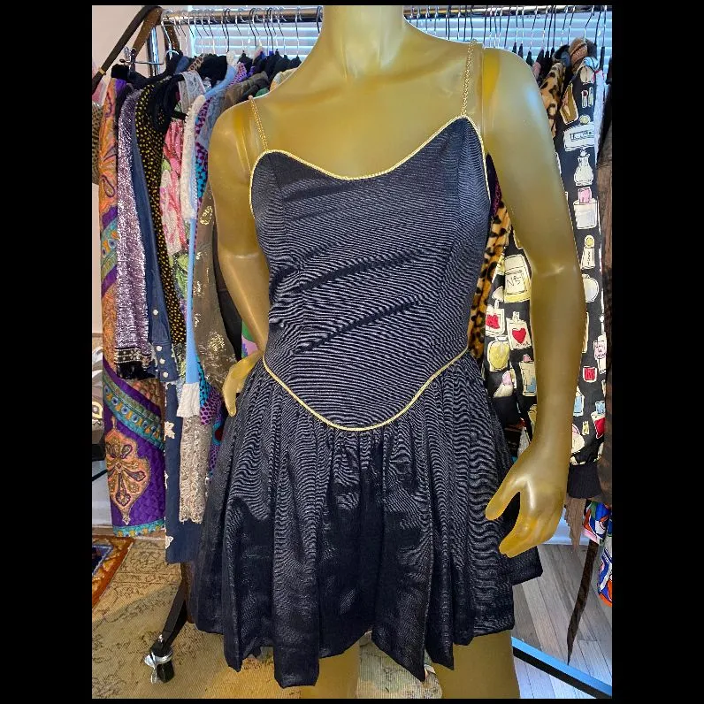 betsey johnson gold dress Mermaid Scoop Neck Yellow Satin Prom Dresses – luladress main image 1