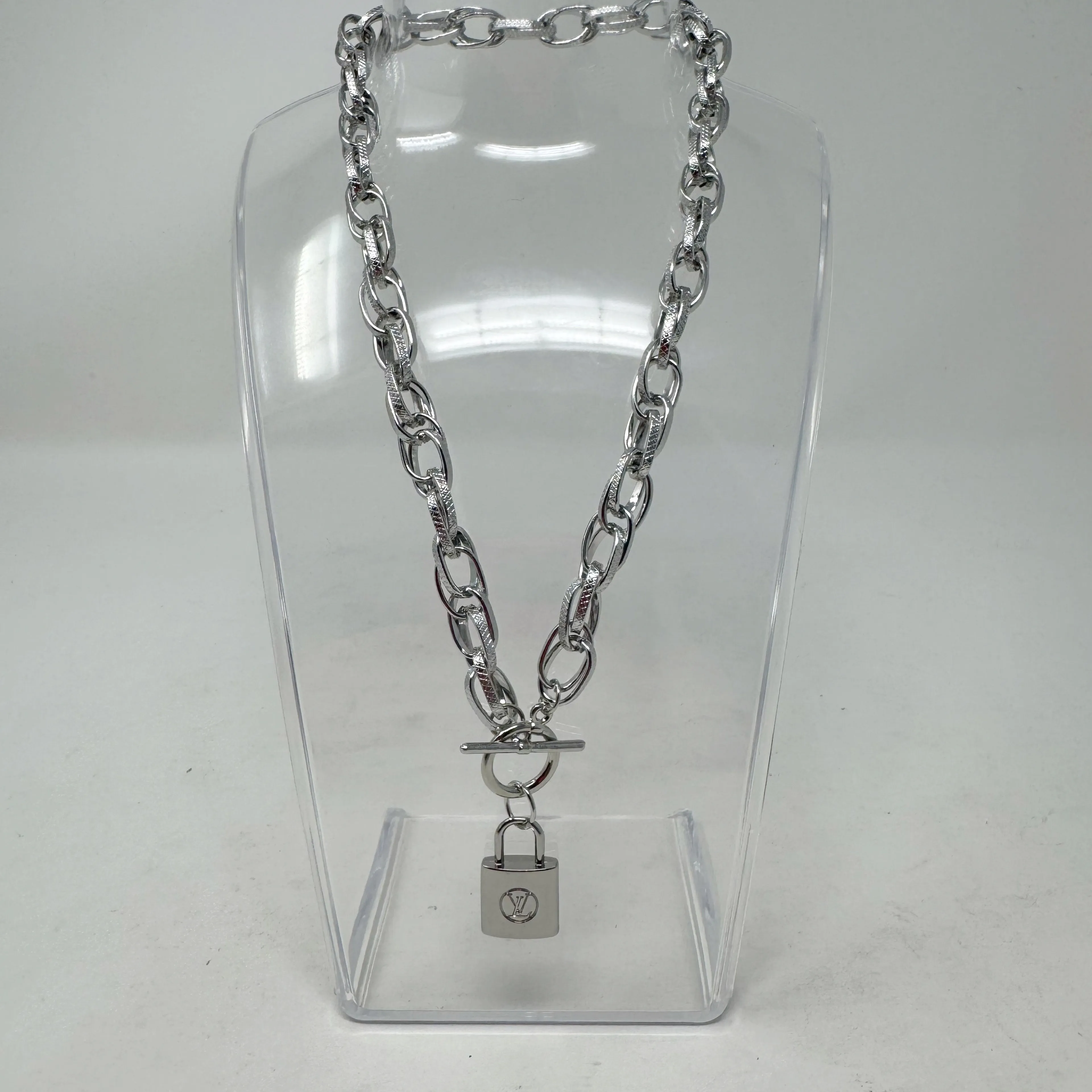 Product image for LOUIS VUITTON Upcycled Silver Lock Necklace