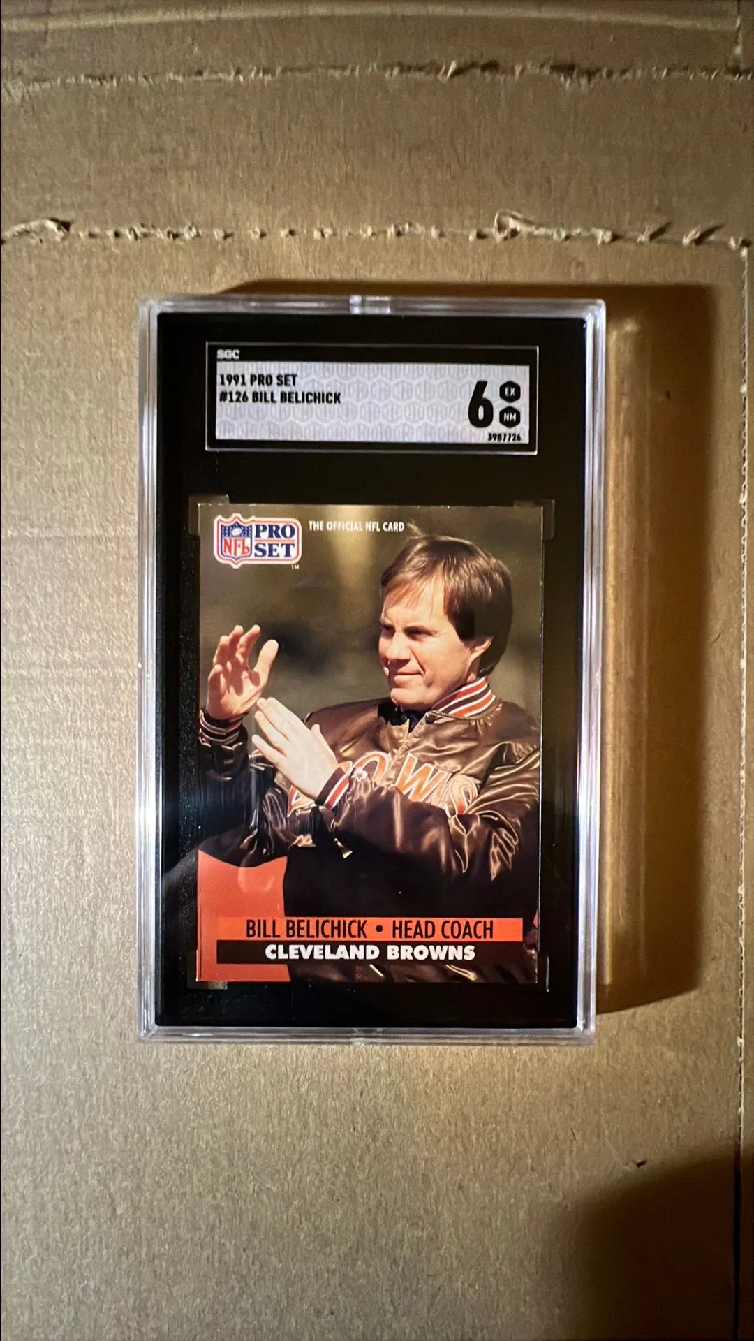 Product image for 1991 Pro Set Bill Belichick SGC 6