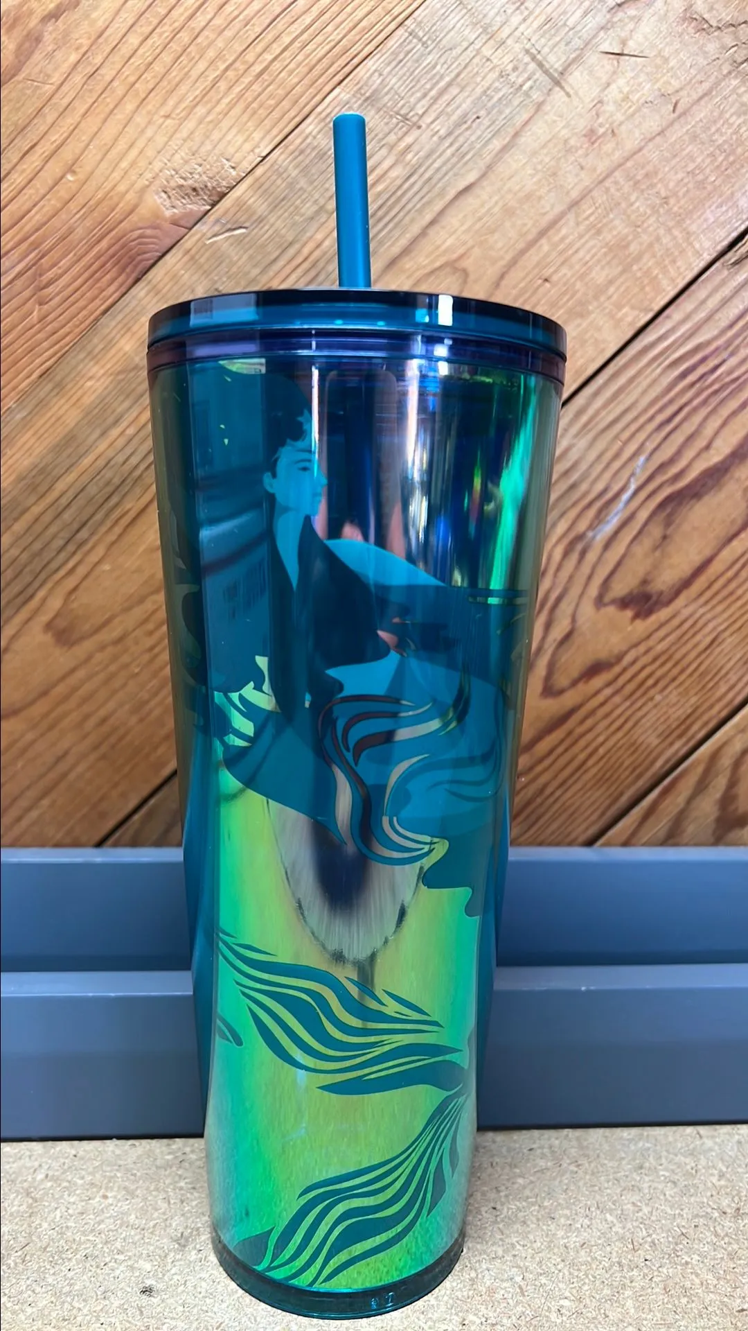 Product image for NEW Starbucks 2024 Siren mermaid tail 24oz tumbler holo iridescent green