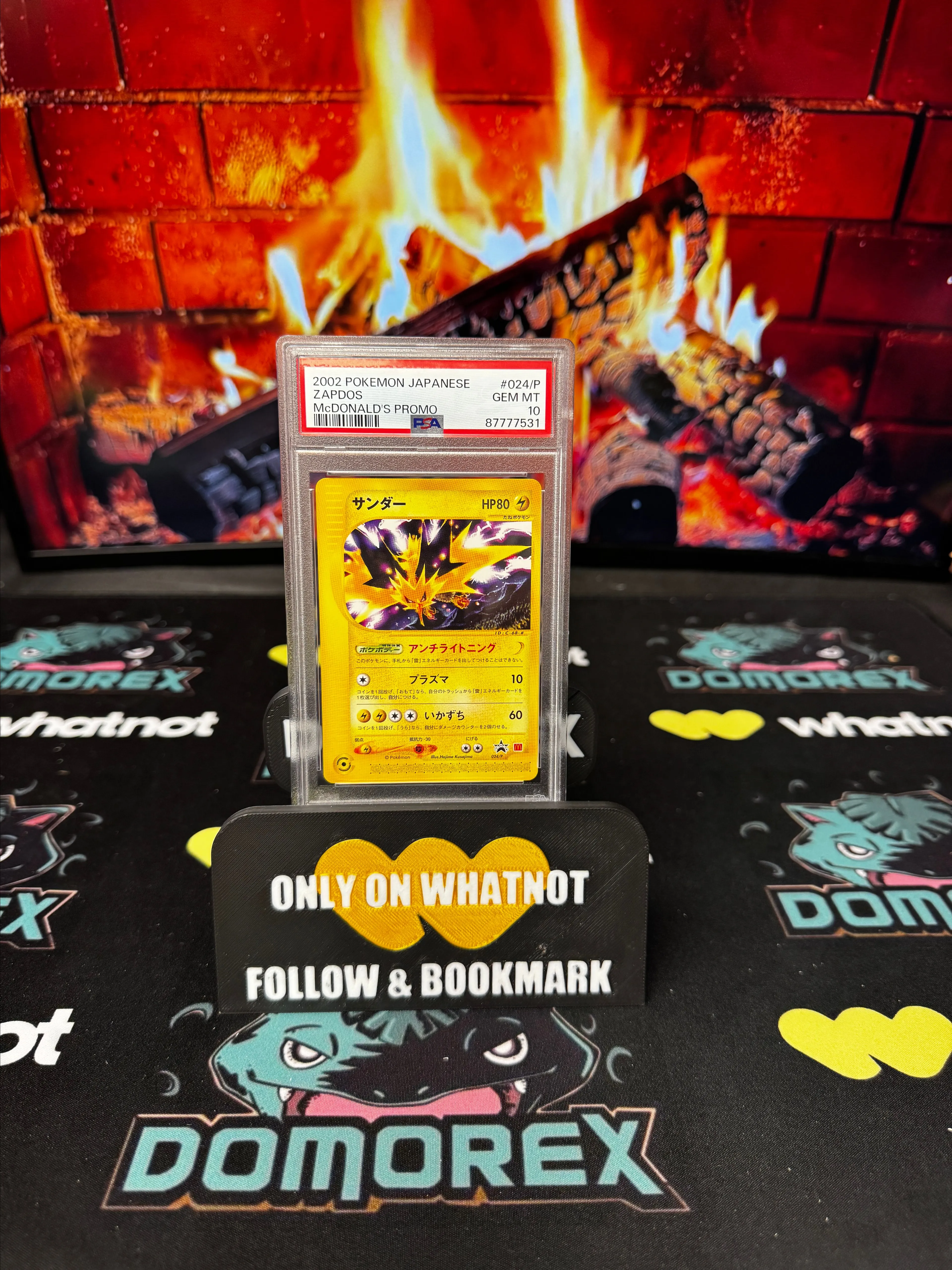 Product image for 2002 Pokémon Japanese McDonald's Zapdos Promo- PSA 10