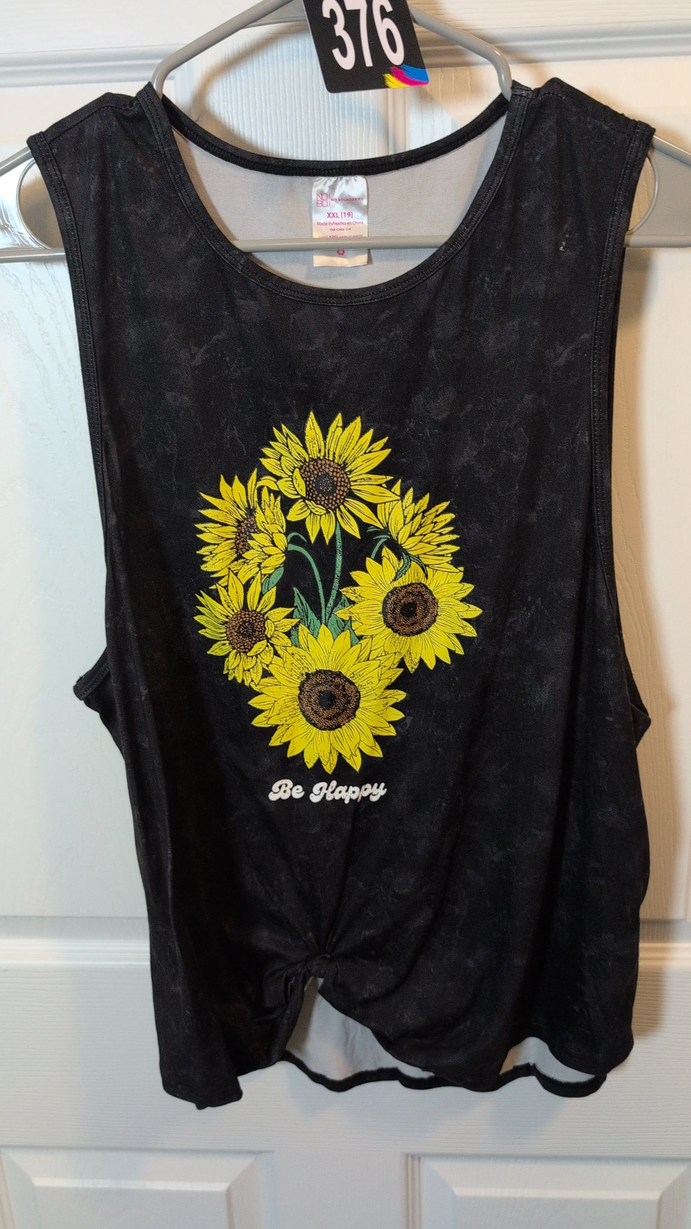 Product image for z376 No Boundaries sunflower design tank bottom twist size XXL