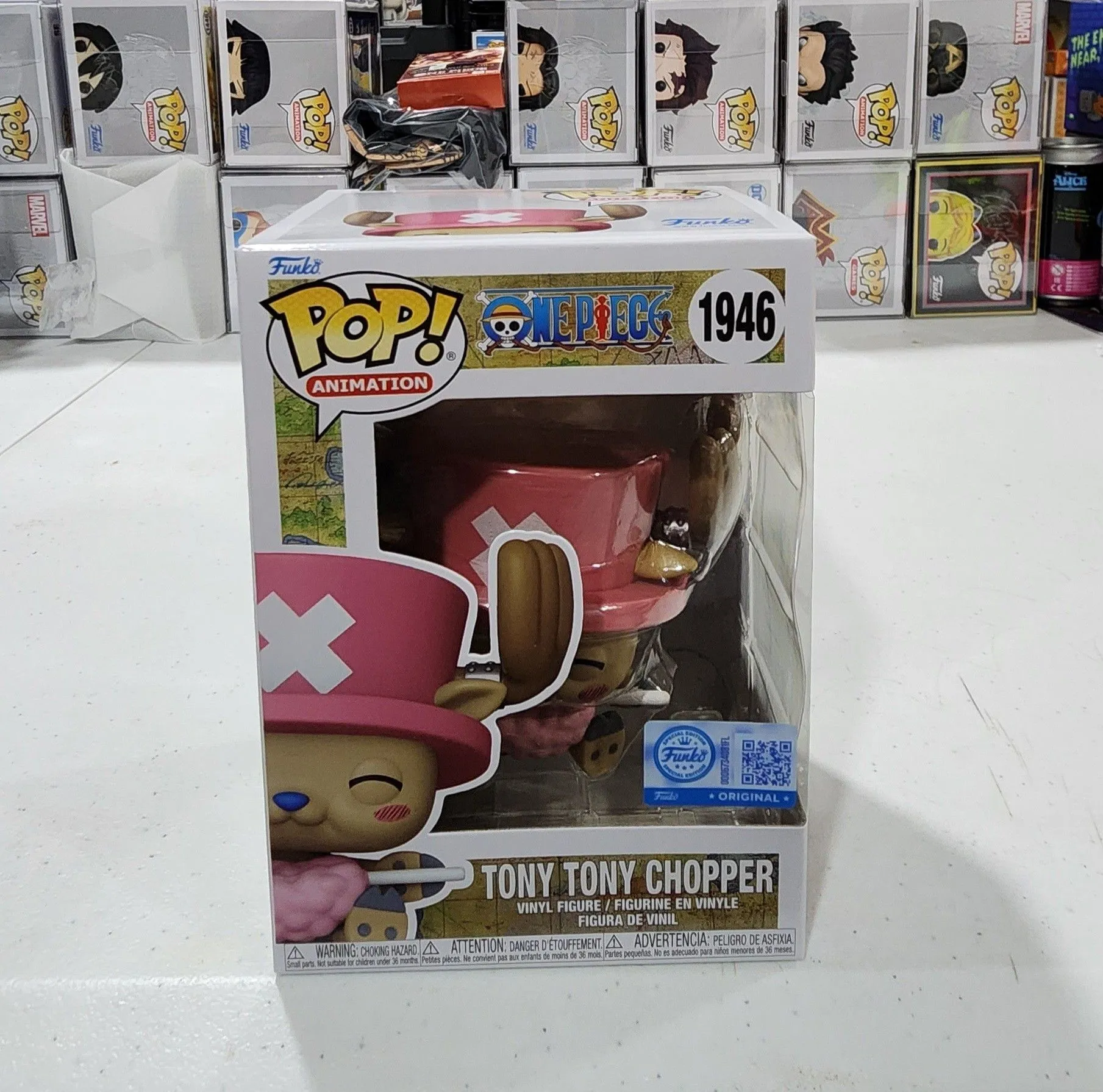 Product image for Funko Pop One Piece Tony Tony Chopper Cotton Candy Game Stop # 1946 +Protector