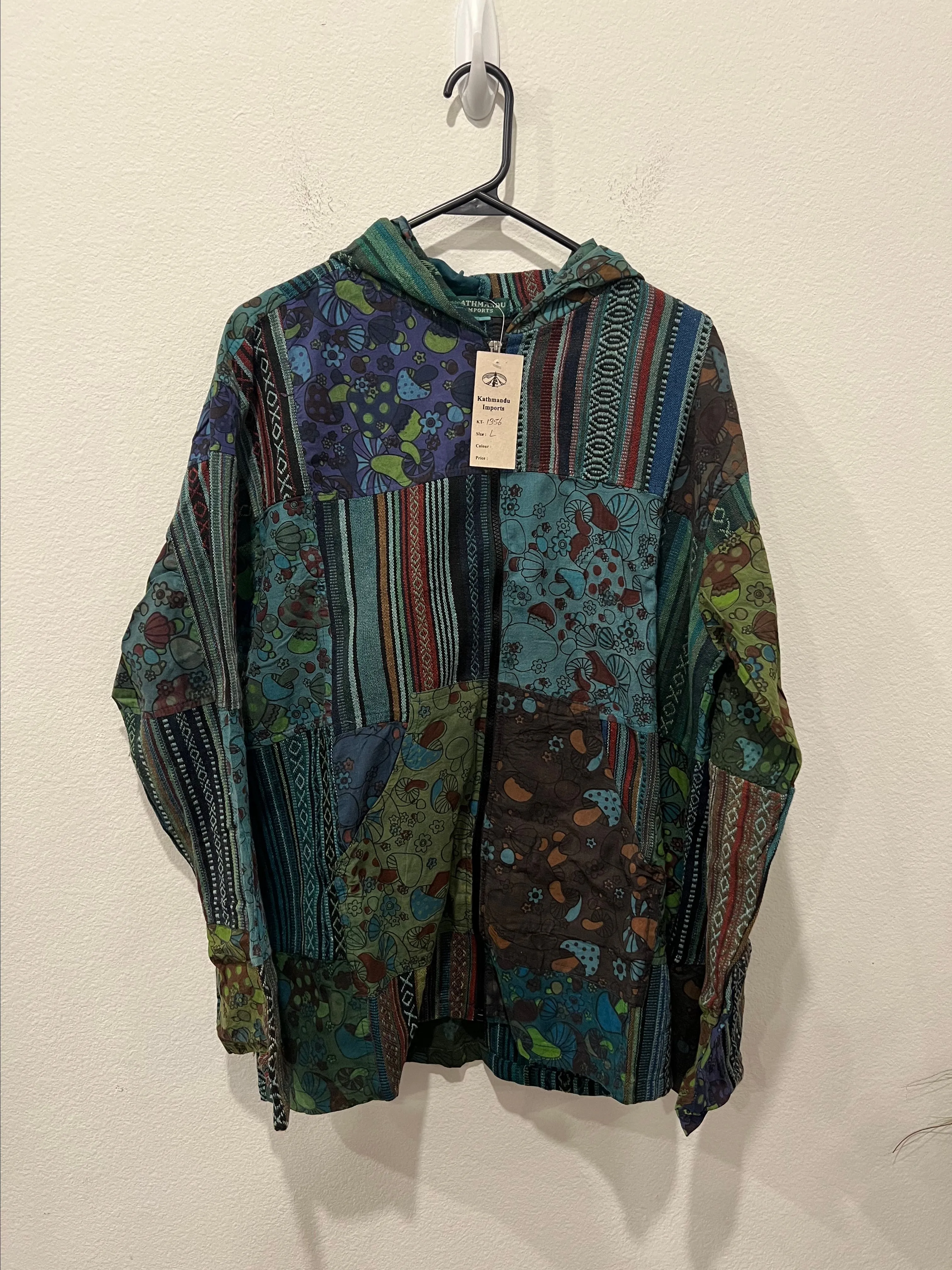 Product image for Colorful Patchwork Mushroom Hoodie Jacket by Kathmandu