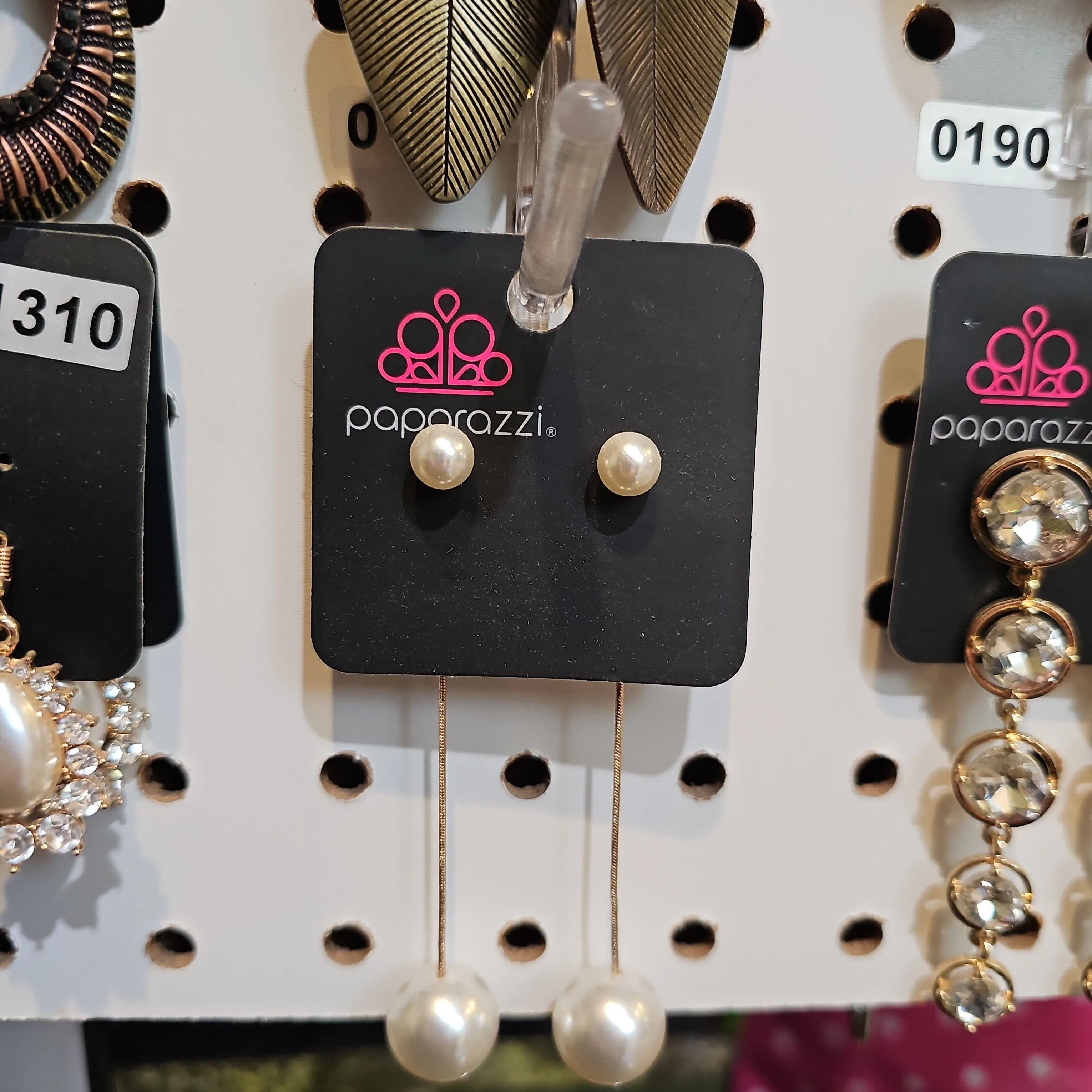 Product image for Pearl and Gold dangle Earrings