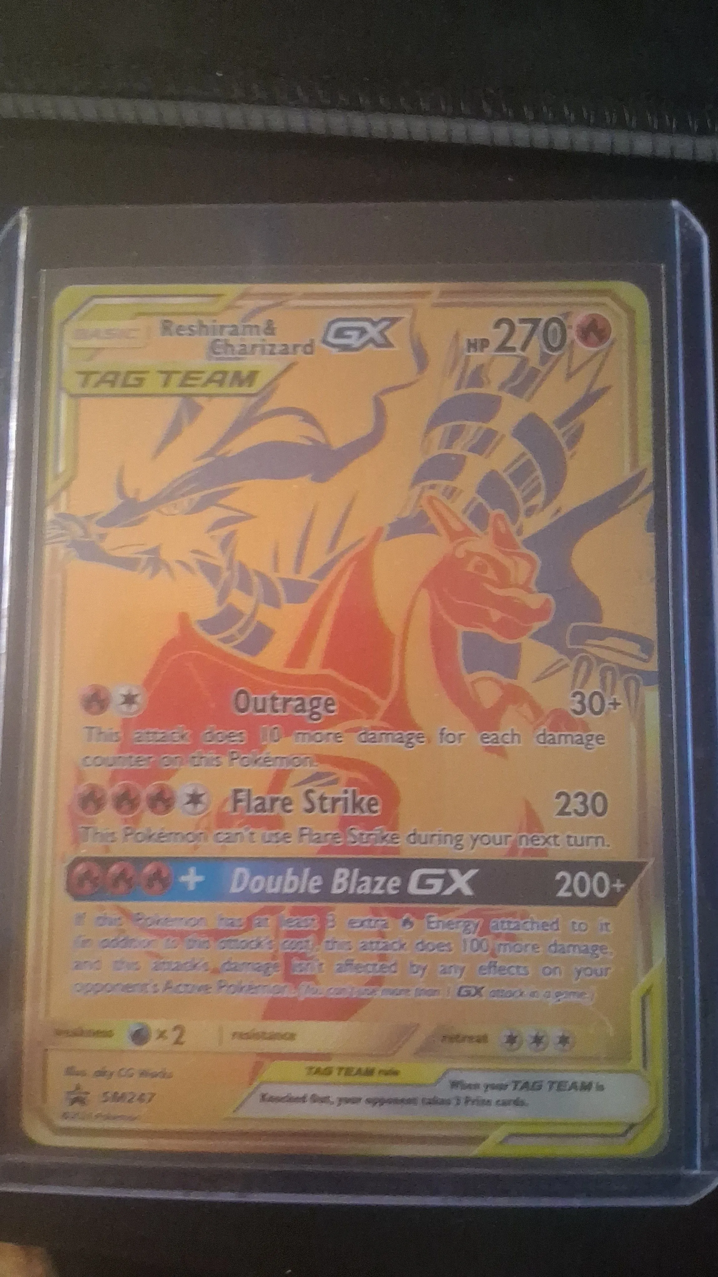 Reshiram & Charizard GX 2021 Pokemon Sun Moon Promo Tag Team #SM247 PSA Authenticated 9 Card