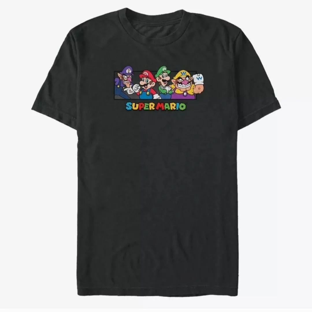 Product image for Nintendo Super Mario 2XL Mens T-Shirt 🆕 Mario Luigi Wario Waluigi Shirt  🦸‍♂️