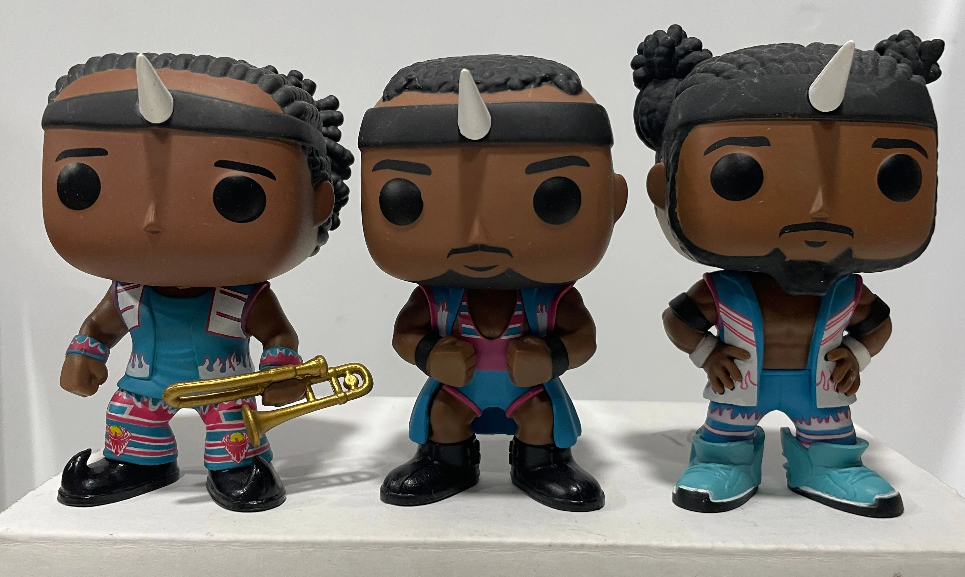 Product image for WWE Loose Funko Pop! - New Day (Xavier Woods, Kofi Kingston, Big E Langston)