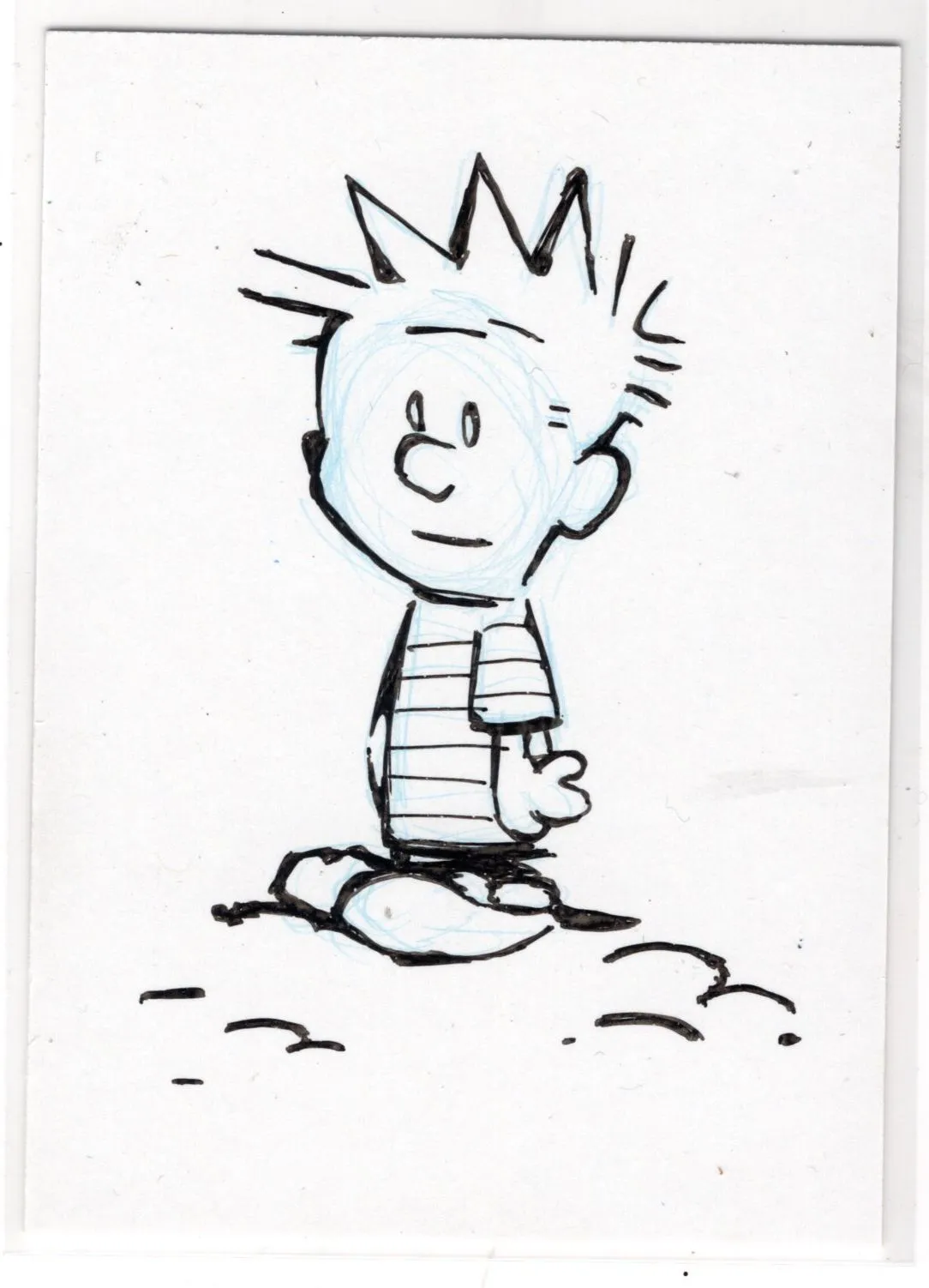 Product image for A. ORIGINAL b&w Art on Sketch Card! Calvin