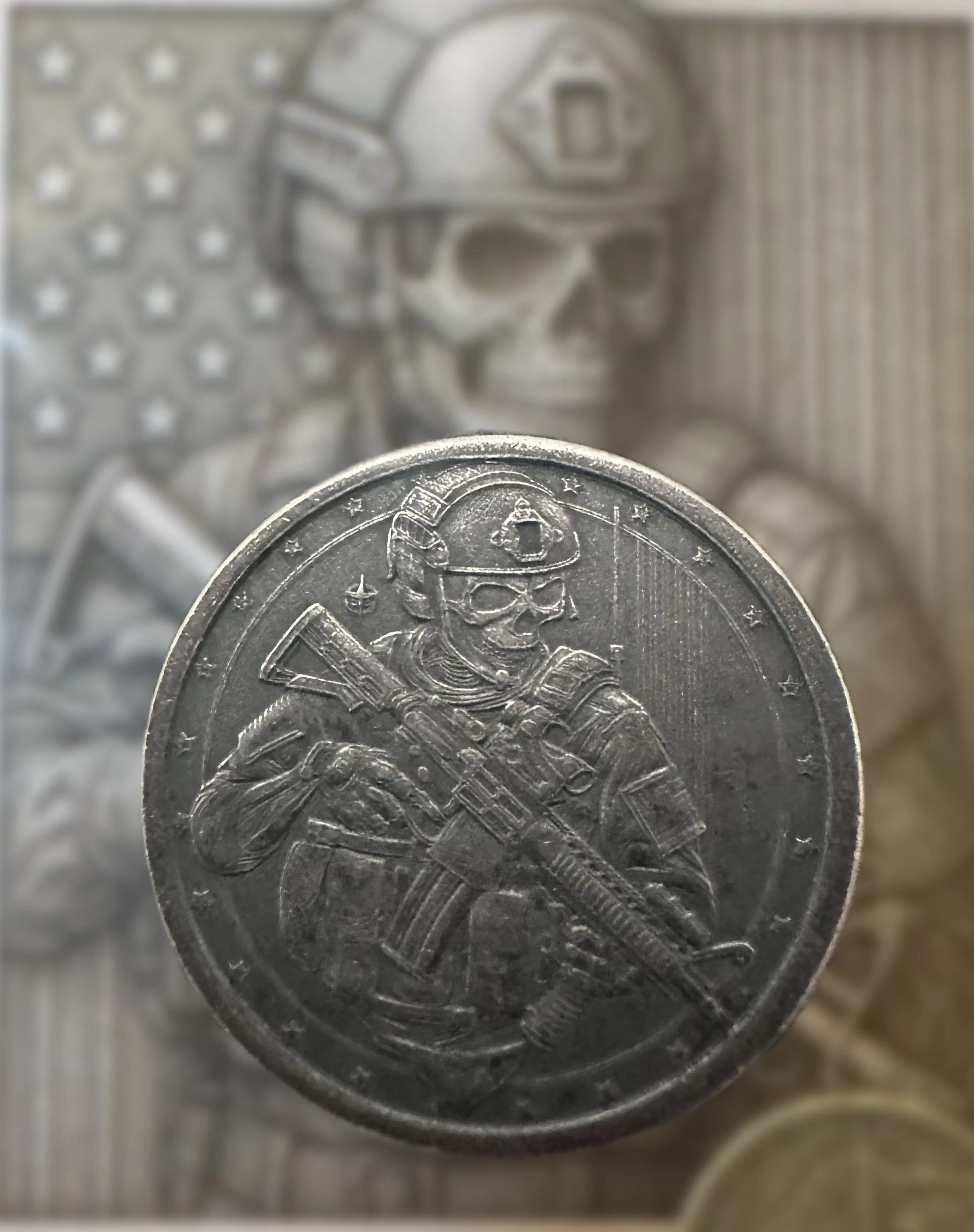 Product image for 1/10oz Silver Tactical Skelly