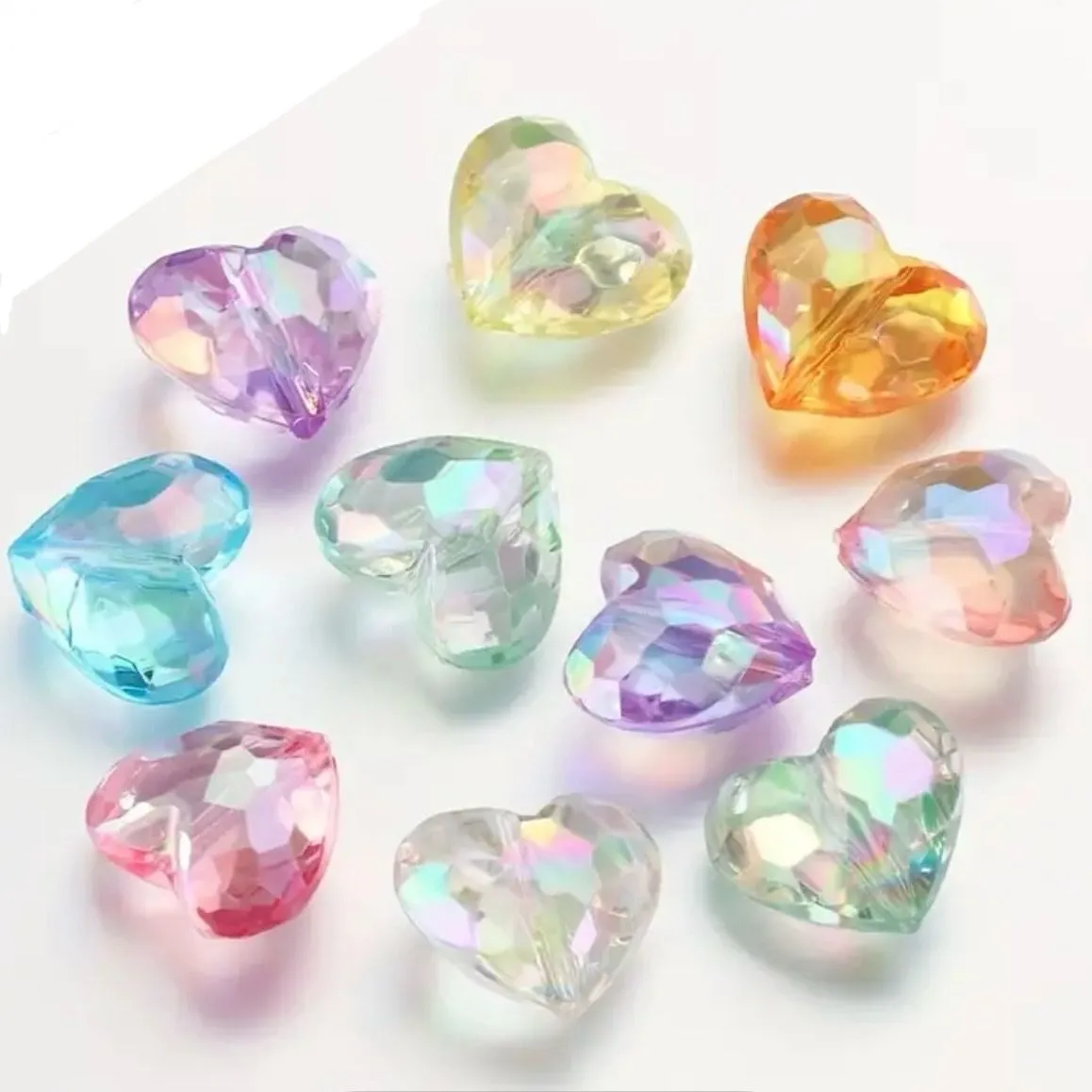 Product image for CRAFTS: 14pc Acrylic Hearts 19x16mm - ASSORTED