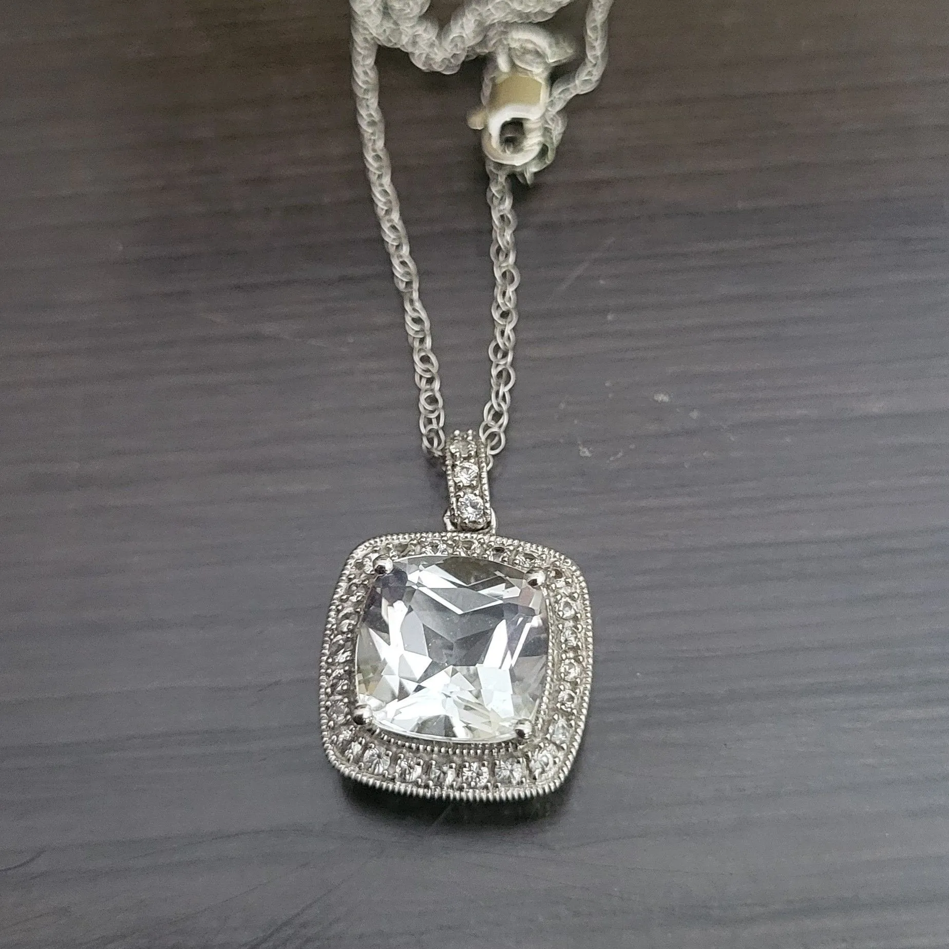Product image for white topaz necklace