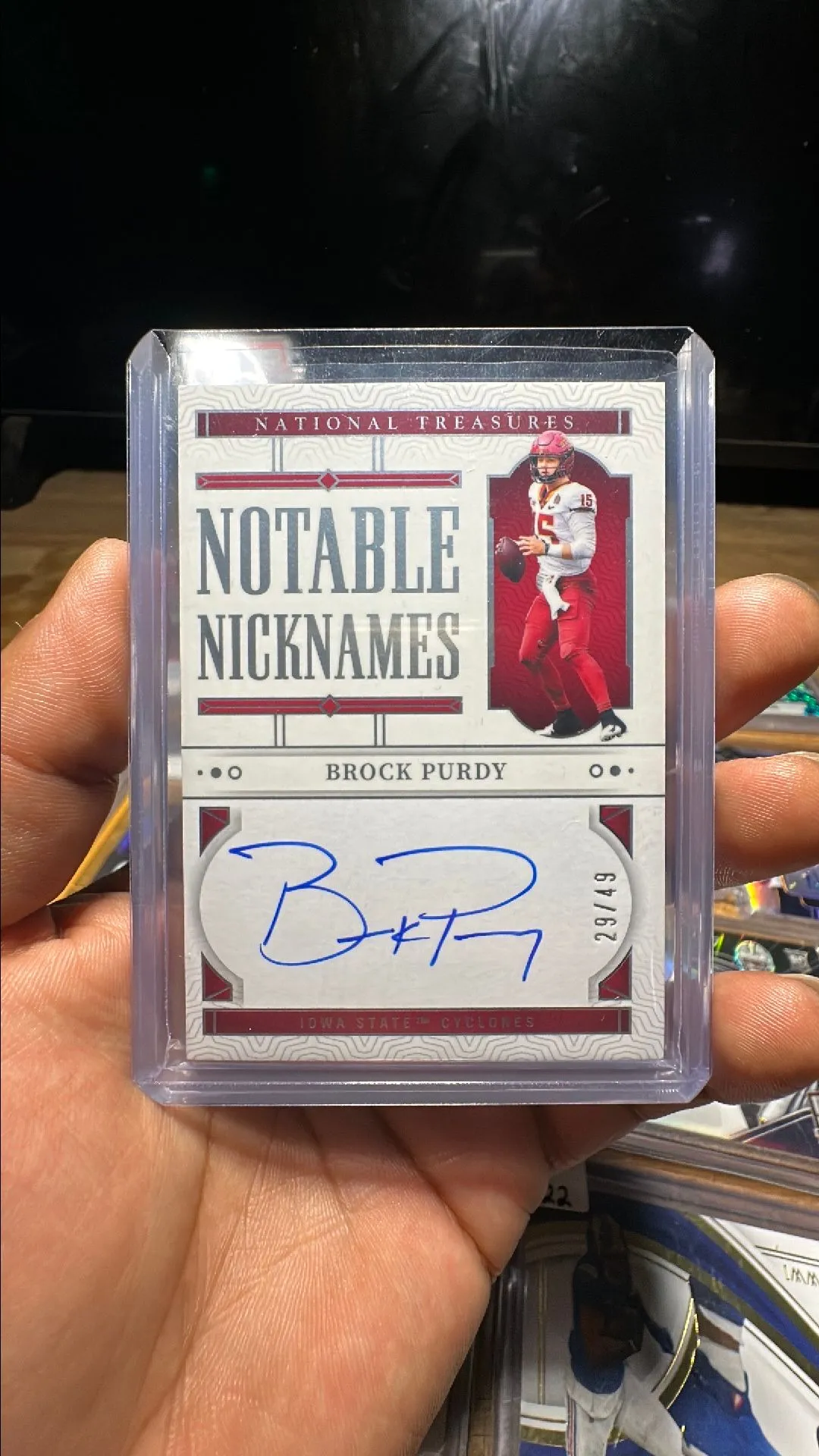 Product image for Brock Purdy Notable Nicknames Auto #/49 on-card 📈