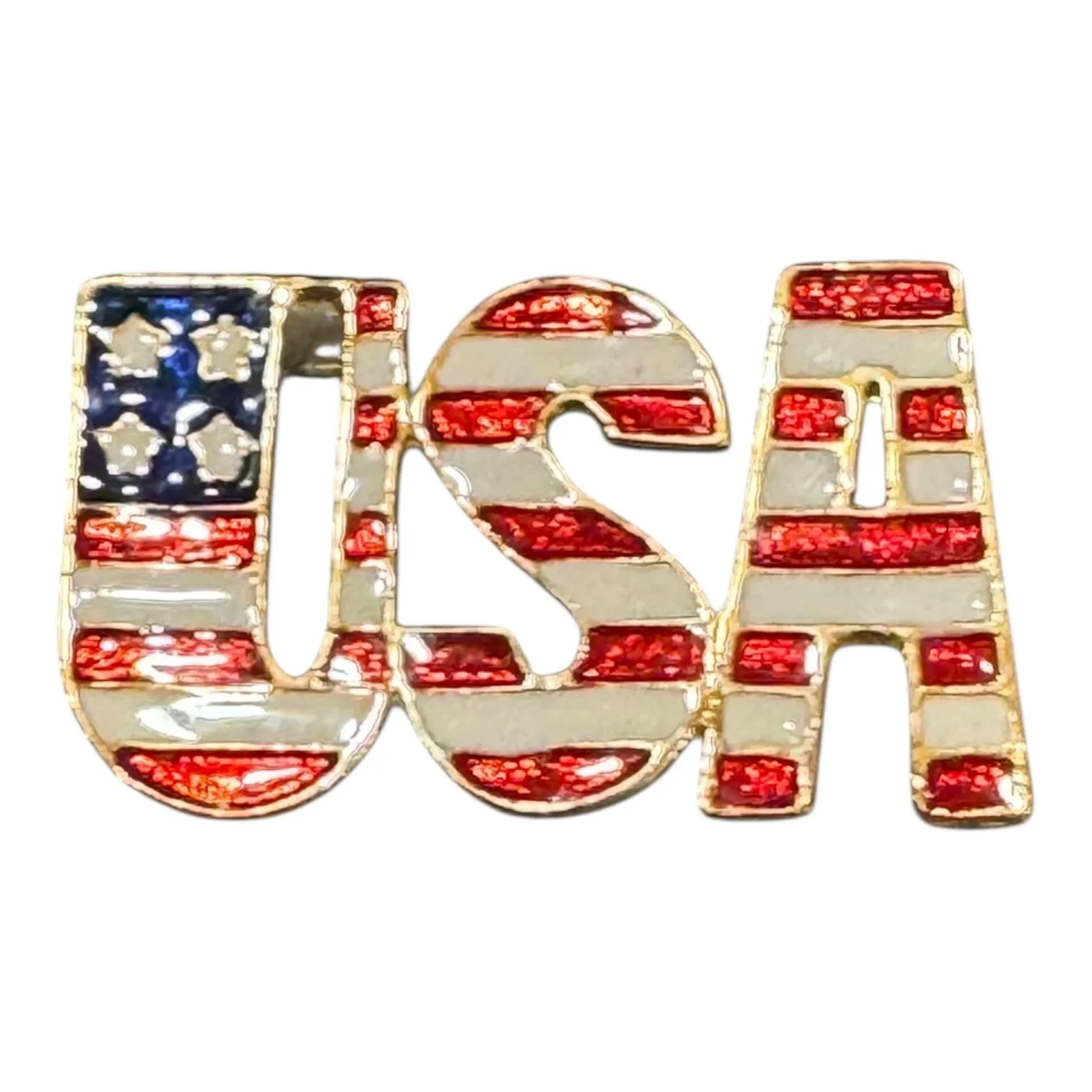 Product image for 1.  USA Metal Enamel Pin 4th of July Red White and Blue Patriotic