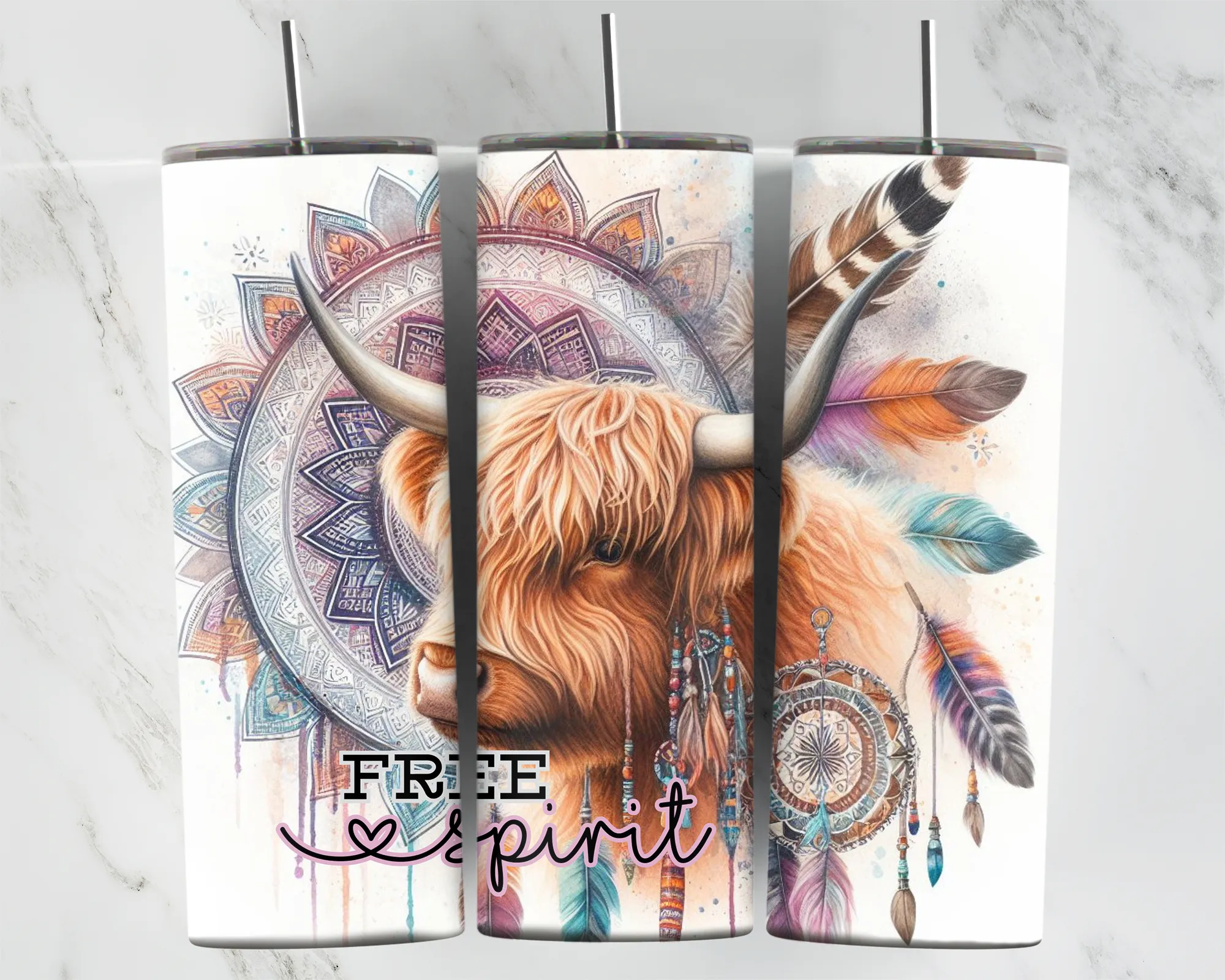 Product image for 20oz Cow Free Spirit Rhianna Tumbler