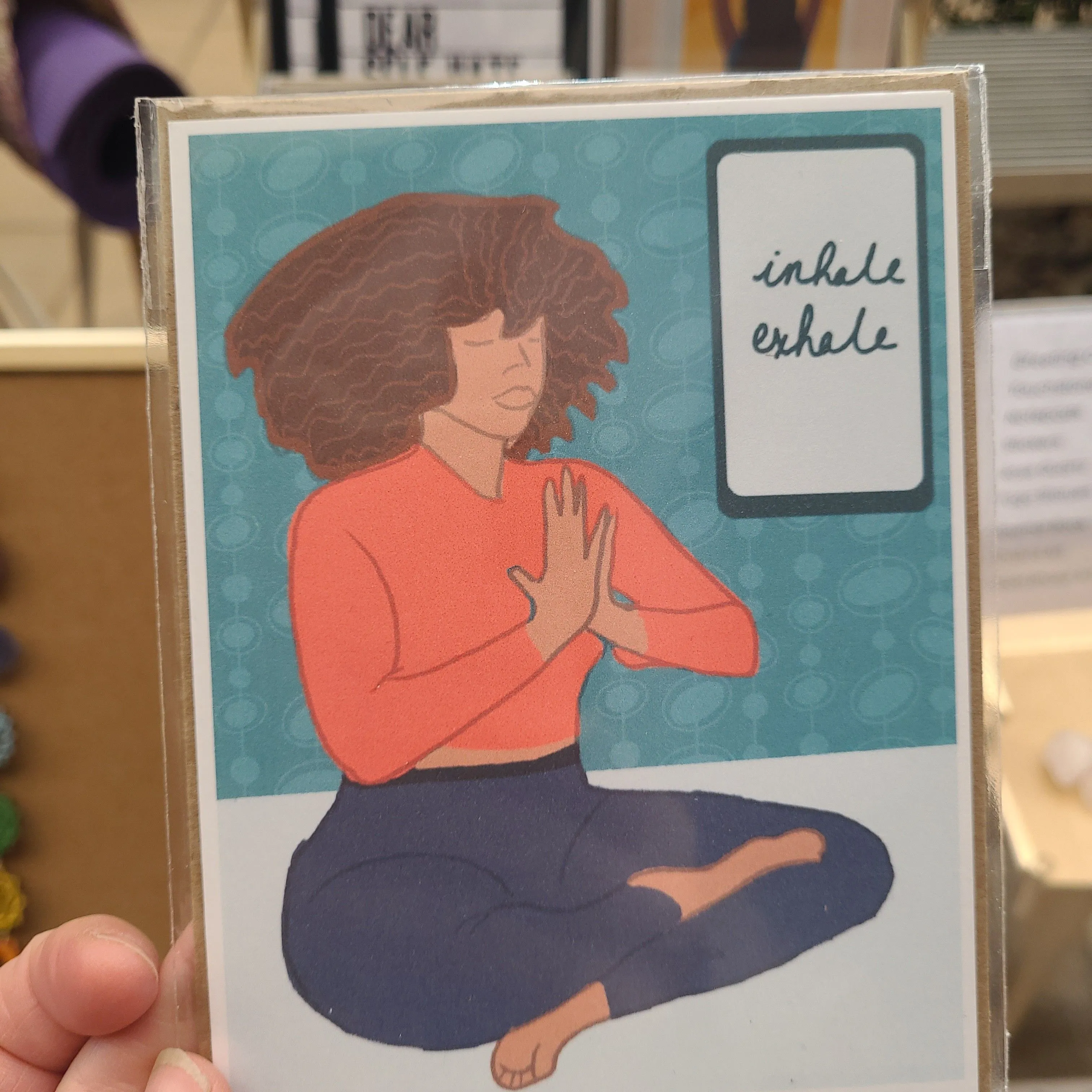Product image for greeting card. yoga
