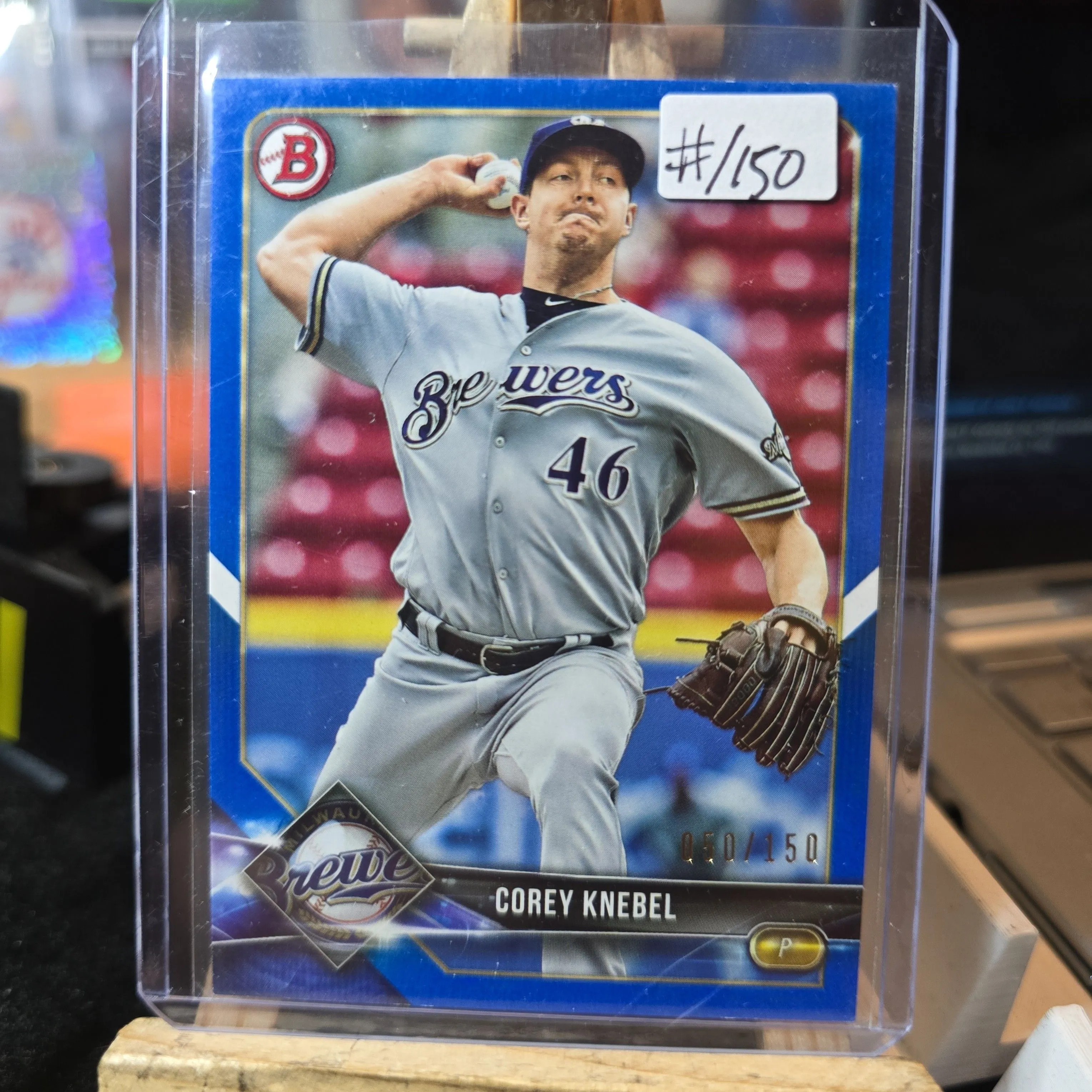 Product image for 2018 topps bowman chrome COREY KNEBEL #/150 blue parallel