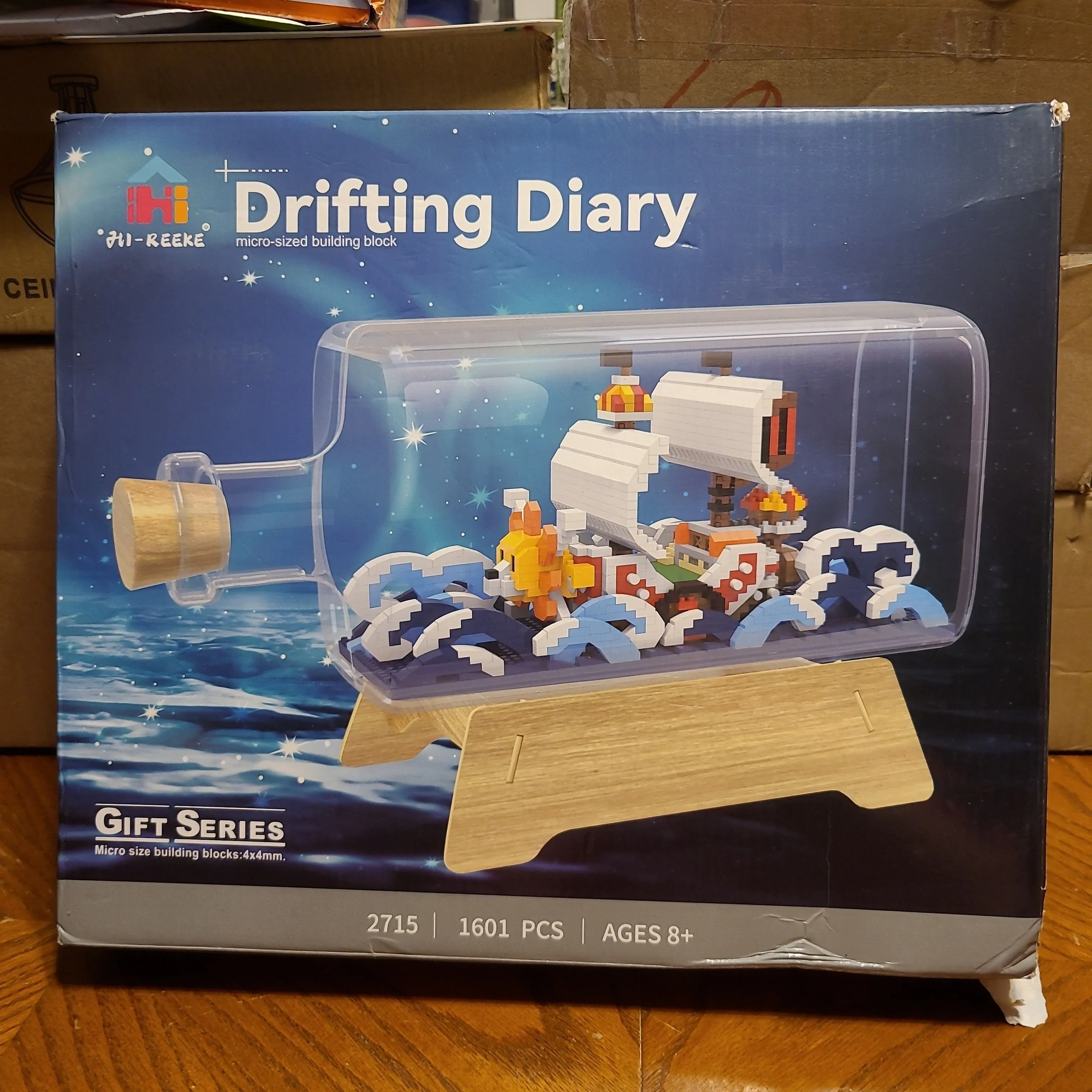 Product image for HI-REEKE Thousand Sunny Ship in a Bottle Micro Building Blocks Set  (550)