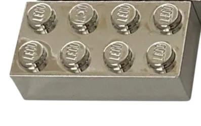 Product image for 1x Chrome Plated Lego Brick Custom 2x4