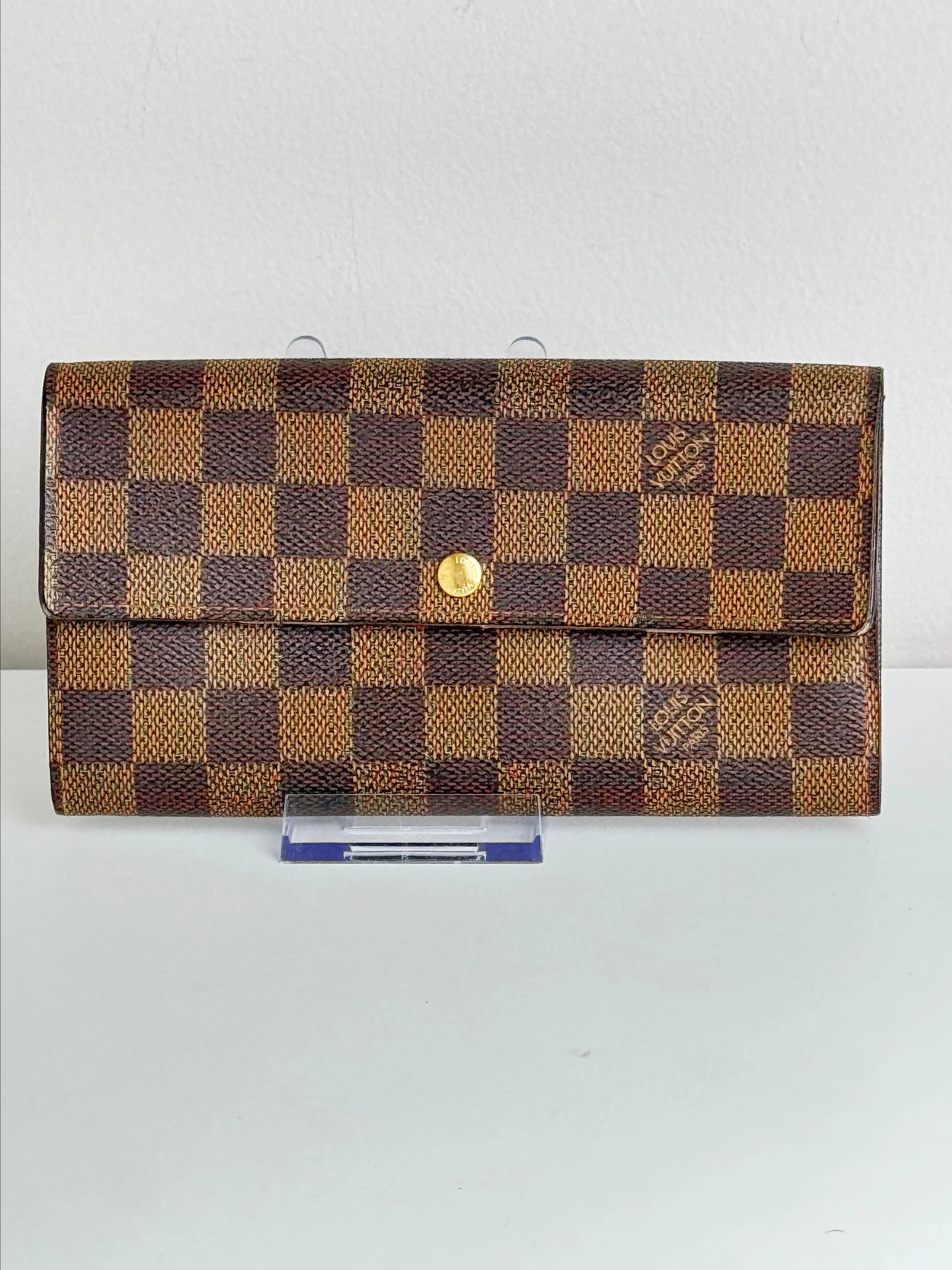 Product image for Pre Owned Louis Vuitton Canvas Sara Wallet 6 Credit Card Slots