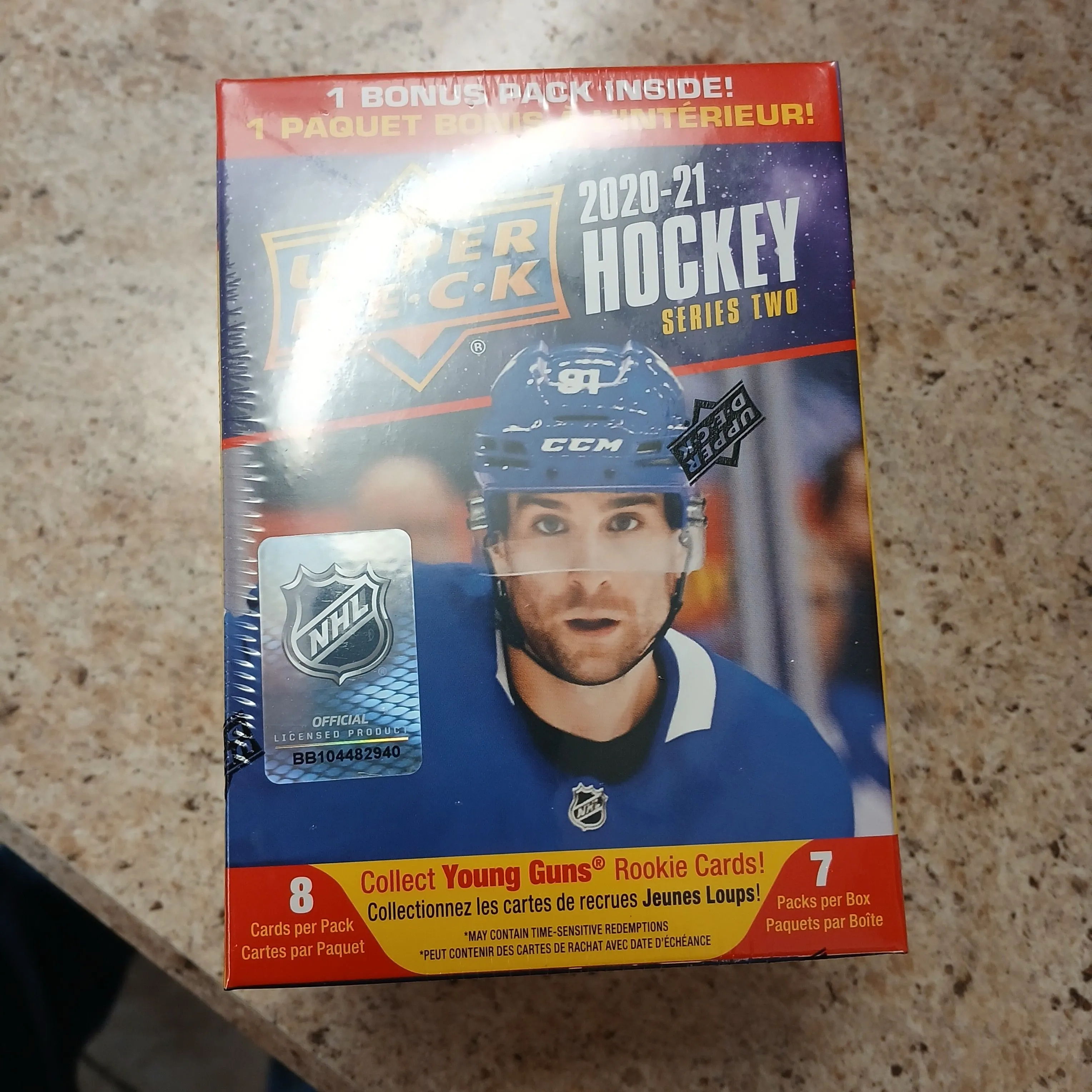 Product image for 20/21 Upper Deck S2 Blaster Ripped and Shipped No Base. YG Chase Kaprizov, Stutzle, Sorokin