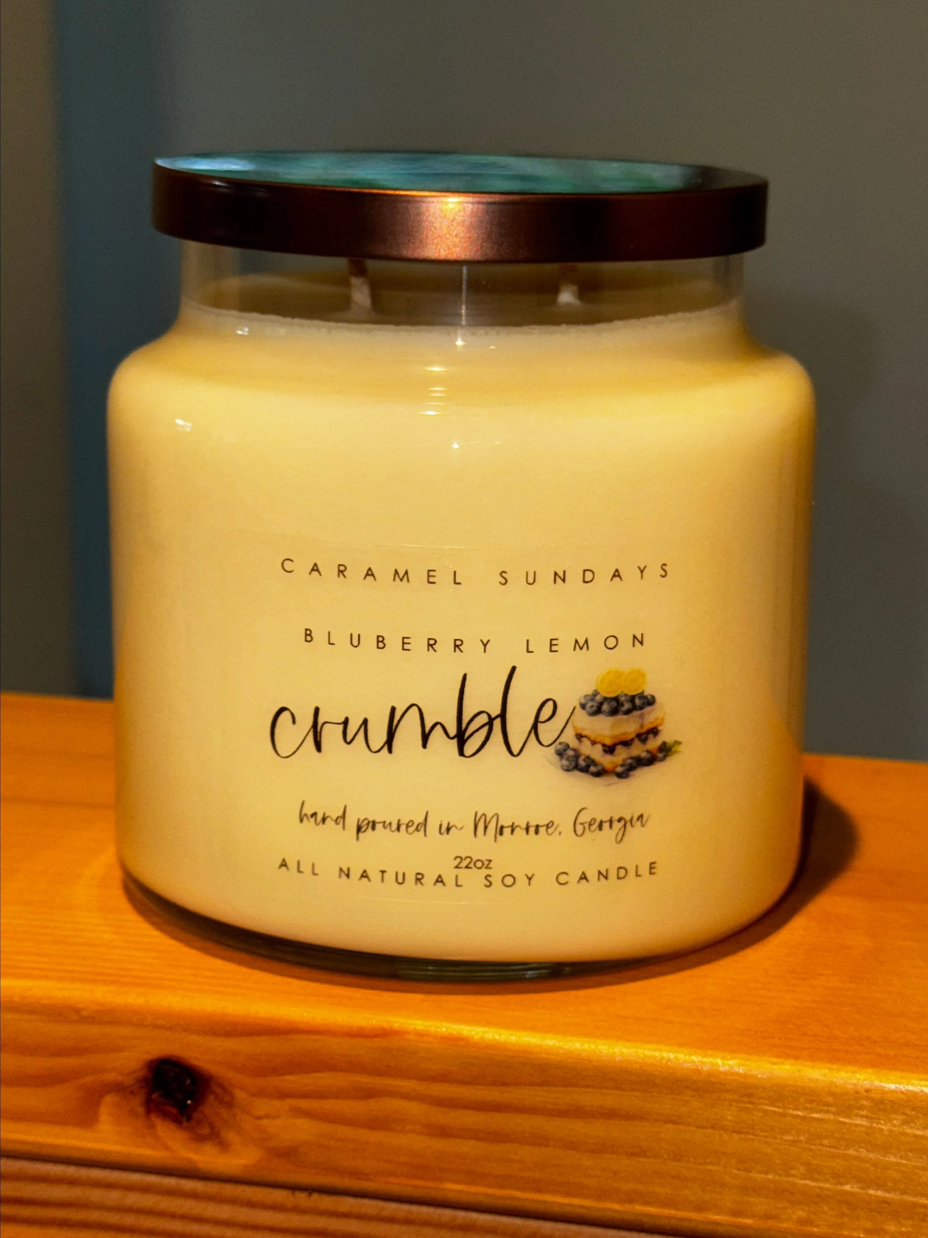 Product image for Caramel Sundays "Blueberry Lemon Crumble" 2 Wick Candle