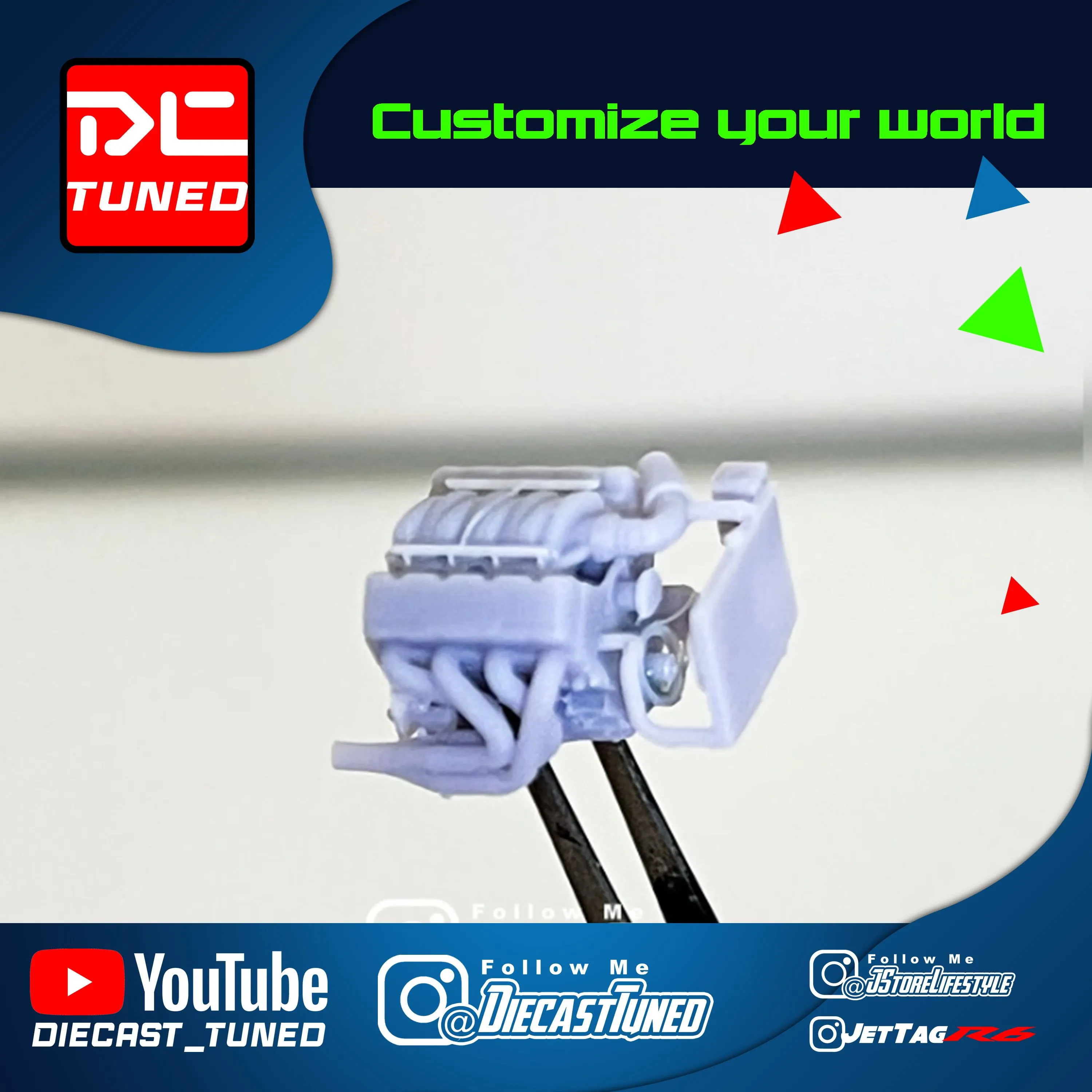 Product image for Engine V8 Resin scale 1/64 