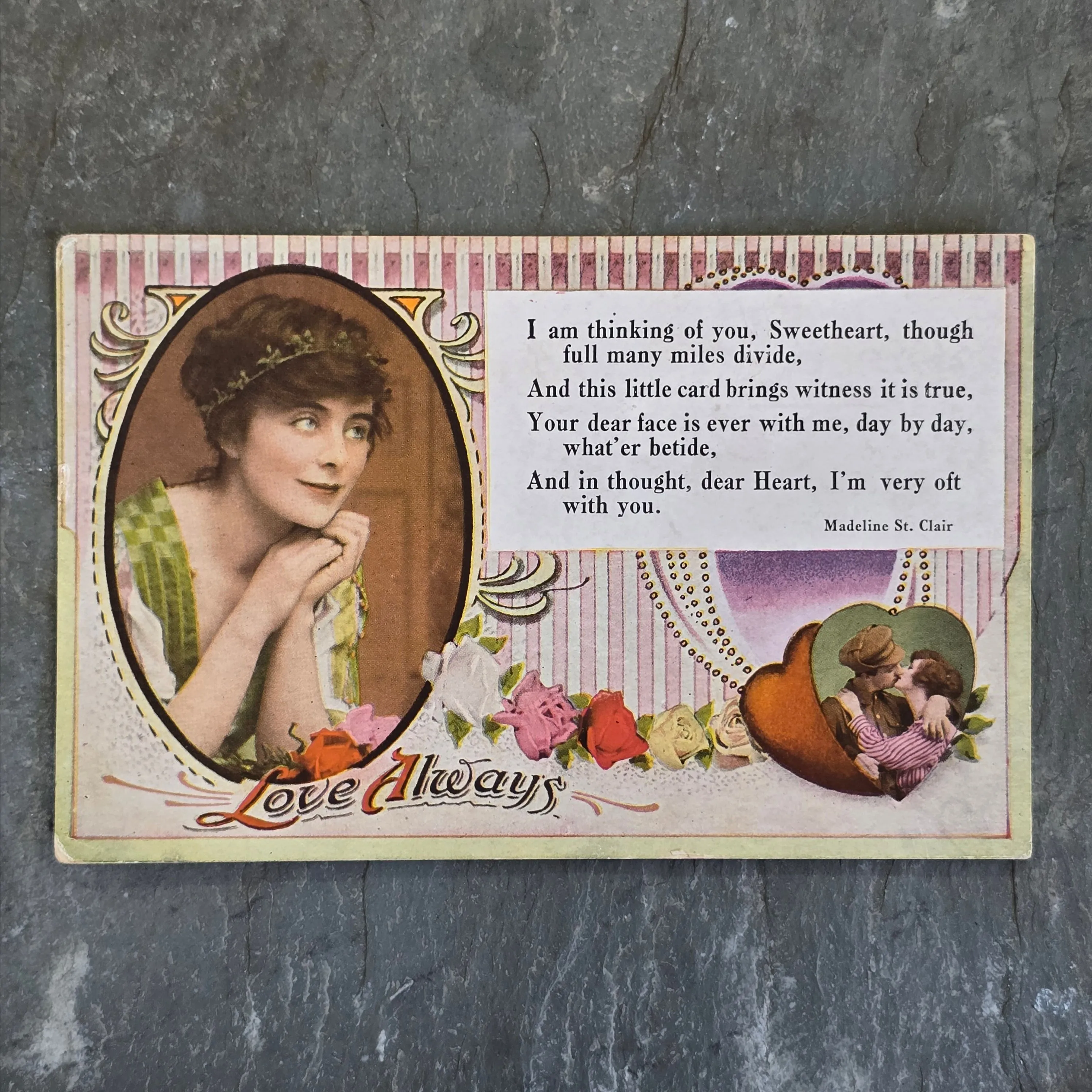 Product image for Antique Bamforth Affectionate Soldiers Military Themed Valentine Postcard No. 37 (WNB1-58)