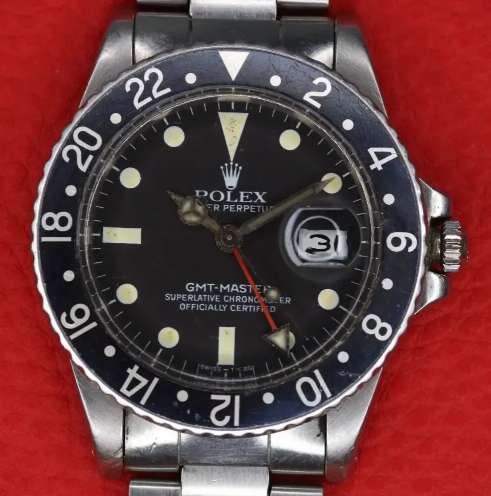 Product image for 1983 Rolex GMT ref. 16750 Matte Dial with Full Links Bracelet Vintage Dive Watch