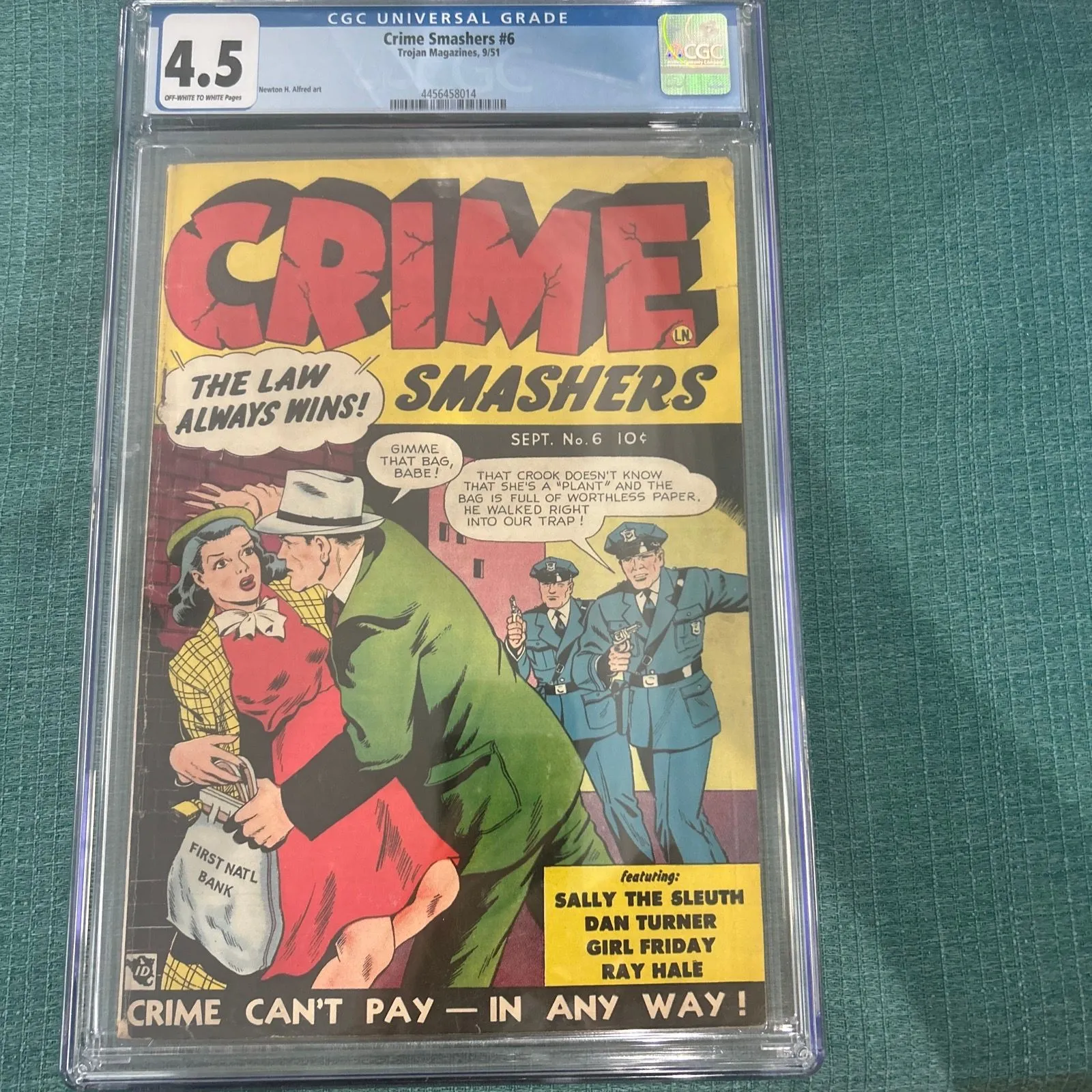 Product image for Crime Smashers 6 CGC 4.5 OW/W Pages! Pre Code Crime!