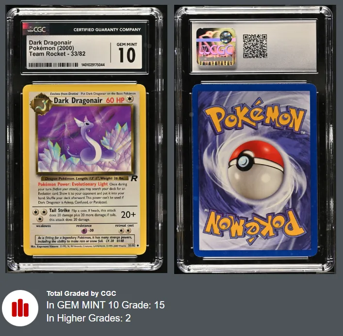 CGC 10 Dark Dragonair #33 Pokemon Team Rocket  Whatnot: Shop, Sell, Connect