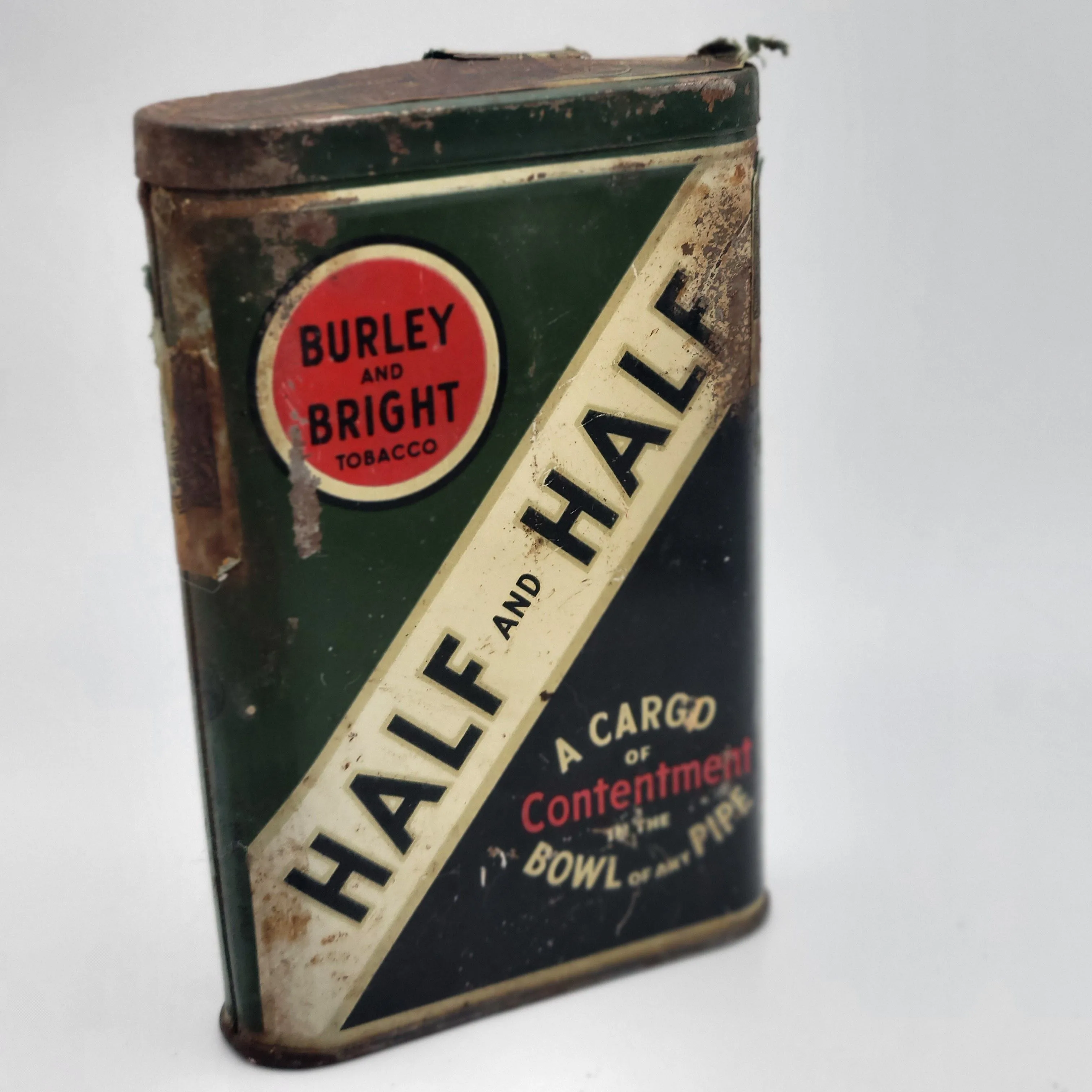vintage half and half tobacco tins Lot Of 3 Vintage Vertical Pocket Tobacco Tins Patina Rust 4.25