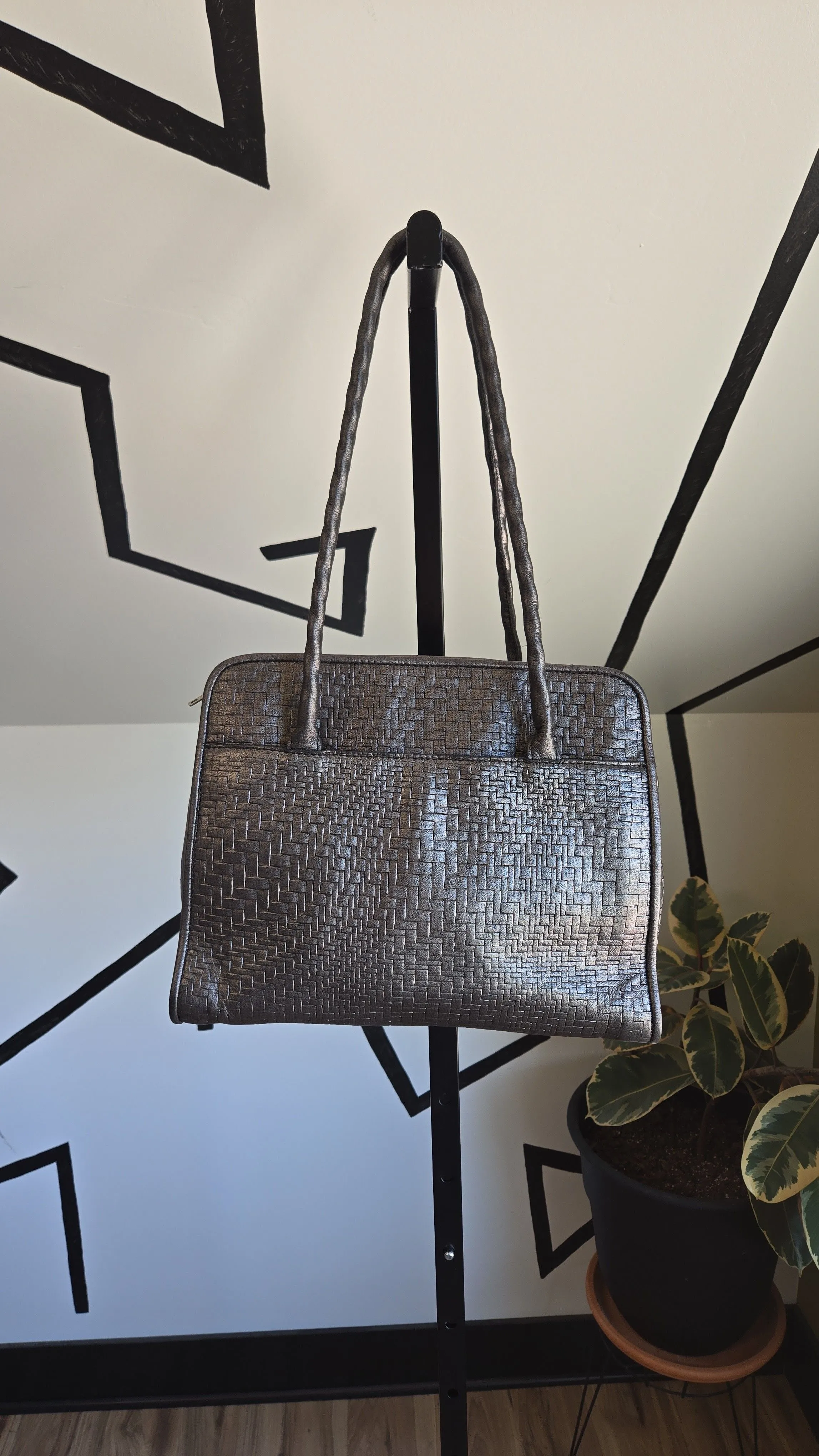Product image for 49. Patricia Nash Woven Metallic Leather Bag