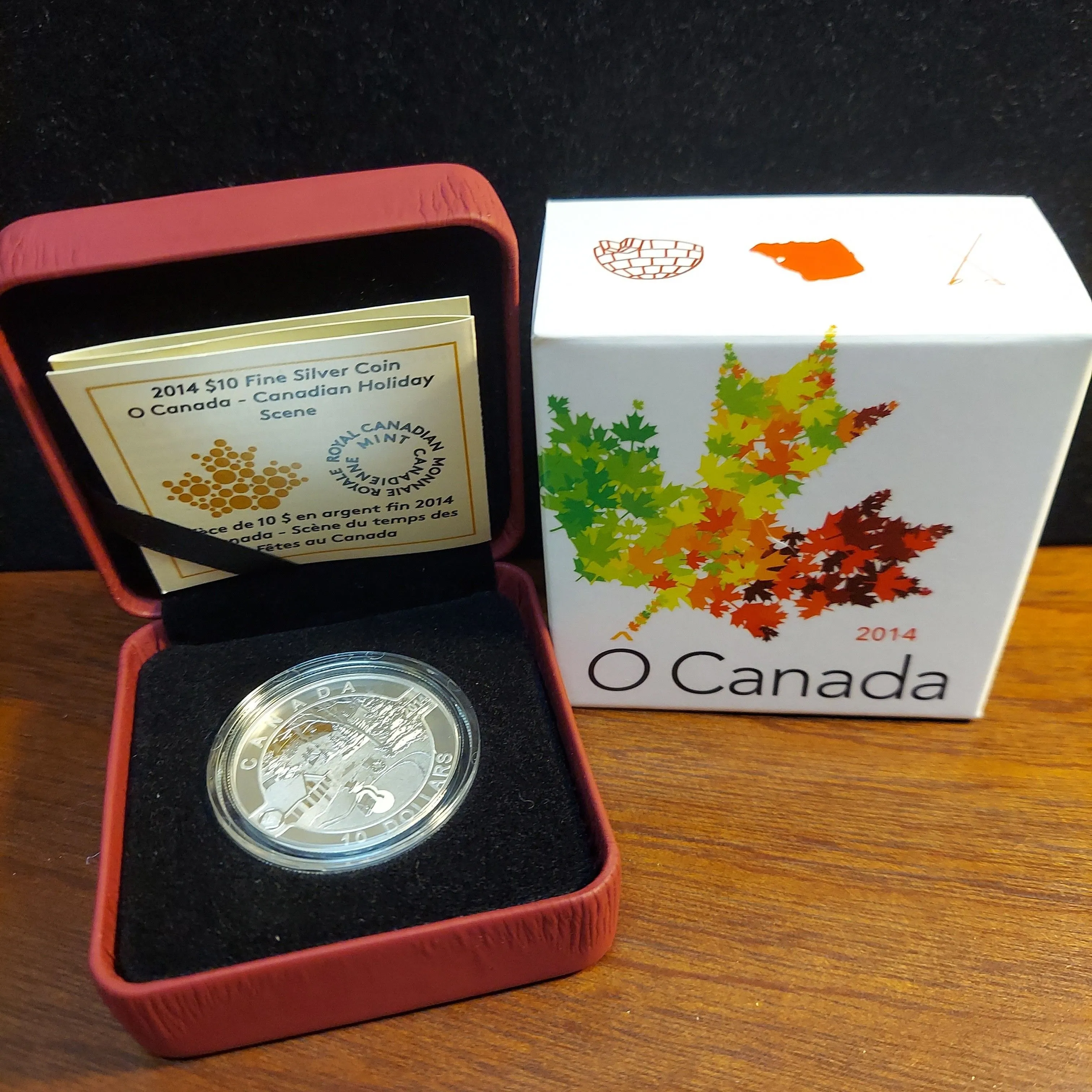 Product image for 2014 O Canada 'Holiday Scene' $10 Fine Silver Coin